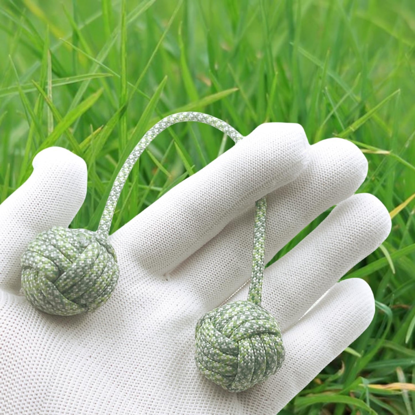 Fidget Beads Skill Toys, Fidget Toys, Parachute Cord and Steel Beads Handmade Fidget Beads, Beginners Worry Beads, Portable EDC Leisure Toys (Green)