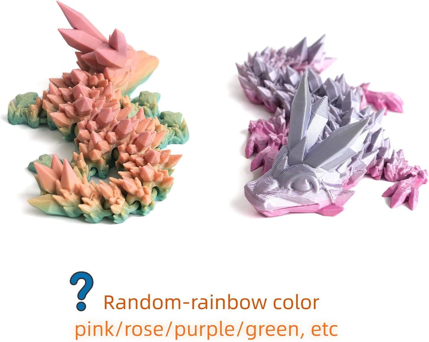 Dragon Egg - Small Surprise Egg with 8” Rainbow Dragon Inside, 3D Printed Gift, Articulated Dragon Toy for Birthday, Home Decor (8” Random Rainbow)