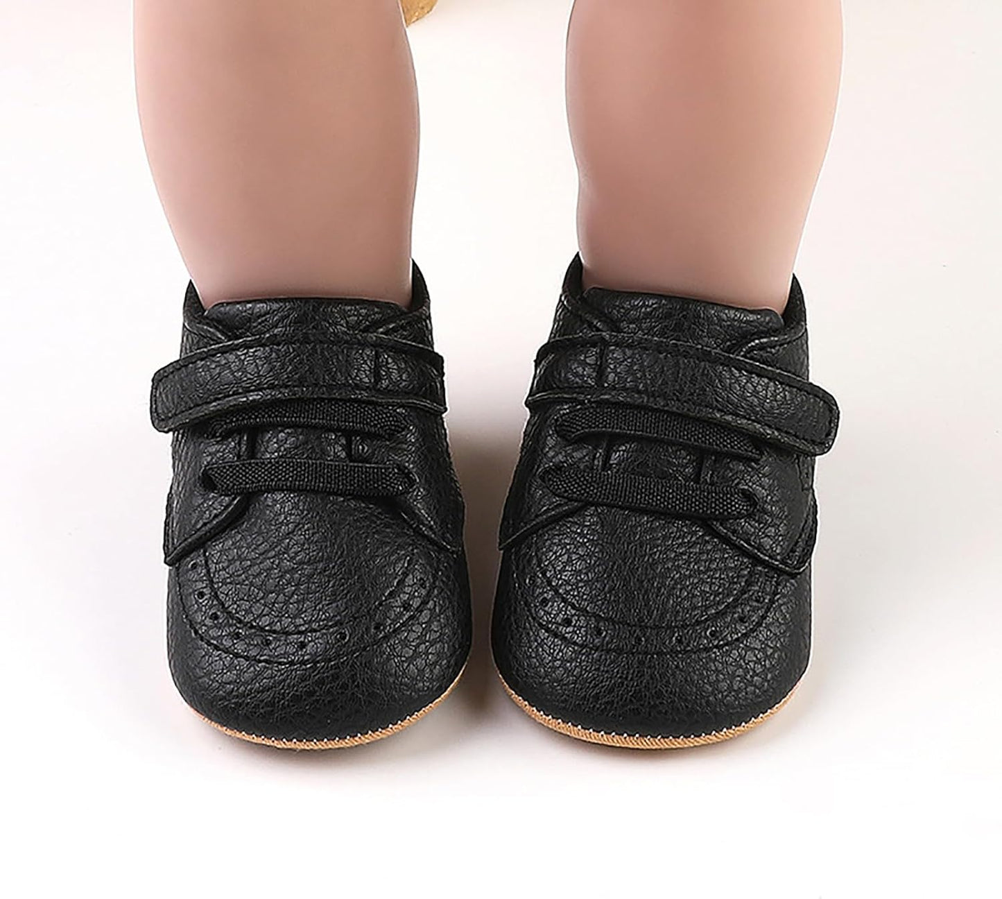 SOFMUO Baby Boys Girls High Top Ankle PU Leather Sneakers Soft Rubber Sole Infant Moccasins Newborn Oxford Loafers Anti-Slip Toddler Wedding Uniform Dress Shoes