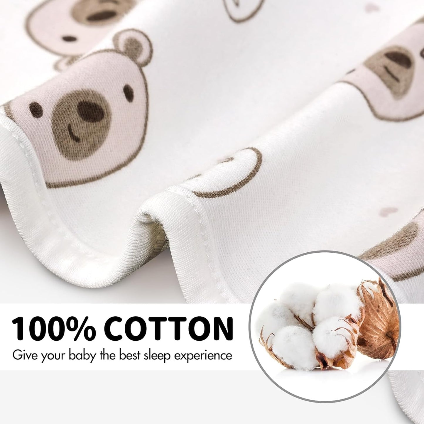 Baby Swaddle 3-6 Month - Arms Up Swaddles, Baby Transitional Swaddle Sleep Sack for Newborn, Cuff Removable Design, Cute Little Bear Breathable Cotton Newborn Transition Sacks