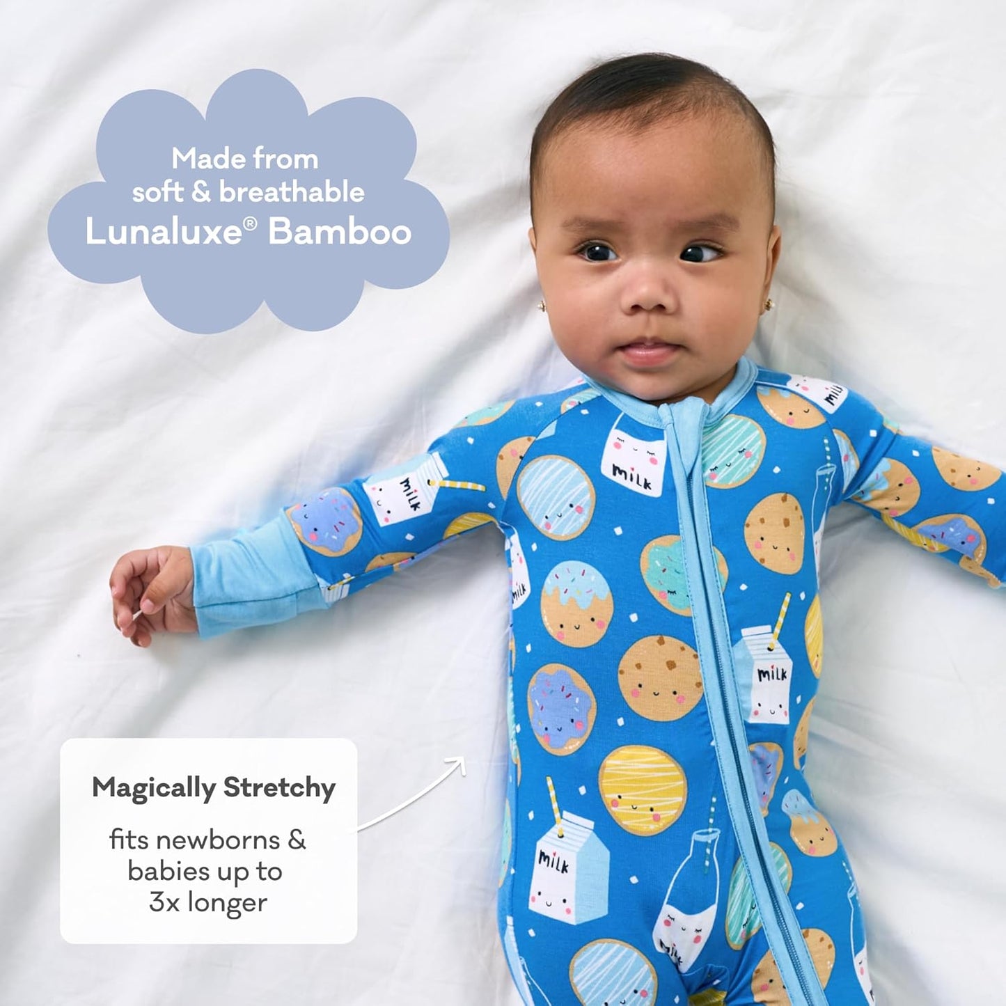 Little Sleepies Pajamas for Baby Boys & Girls, Viscose from Bamboo Baby Pajamas, Preemie & Newborn Sleepers, 2-Way Zipper PJs