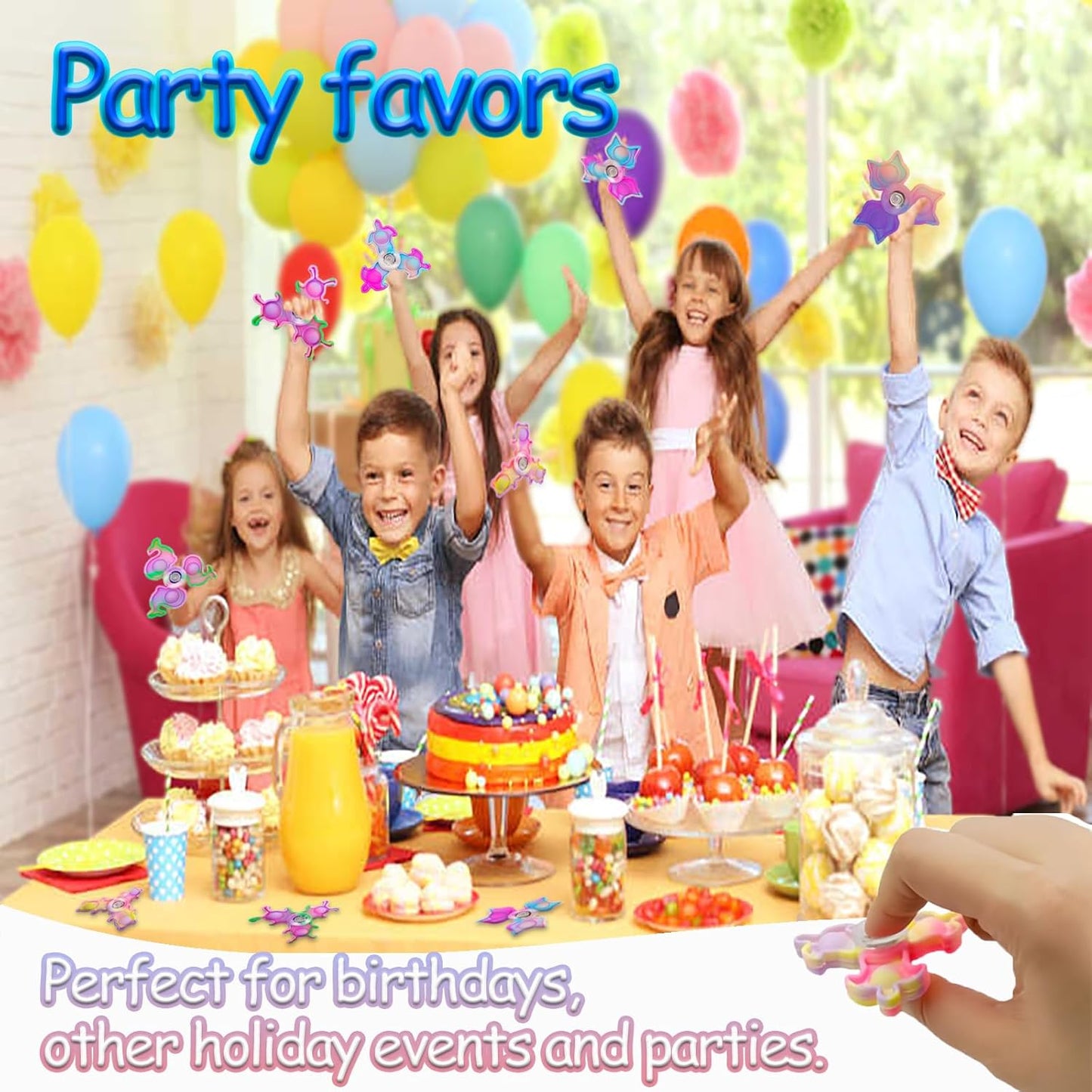 40 Pcs Pop Fidget Spinner Fidget Toys,Party Favors Supplies Birthday Gifts Goodie Bags Stuffers for Kids Adults,Sensory Toys for Anxiety ADHD Stress Relief,Carnival Treasure Box Toys Classroom Prizes