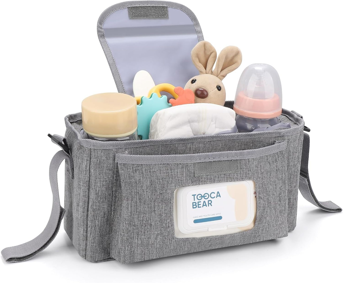 Accmor Universal Stroller Organizer with Insulated Cup Holder and Shoulder Strap, Stroller Bag Caddy Organizer Stroller Accessories for Uppababy, Baby Jogger, Nuna, Doona, Britax Strollers