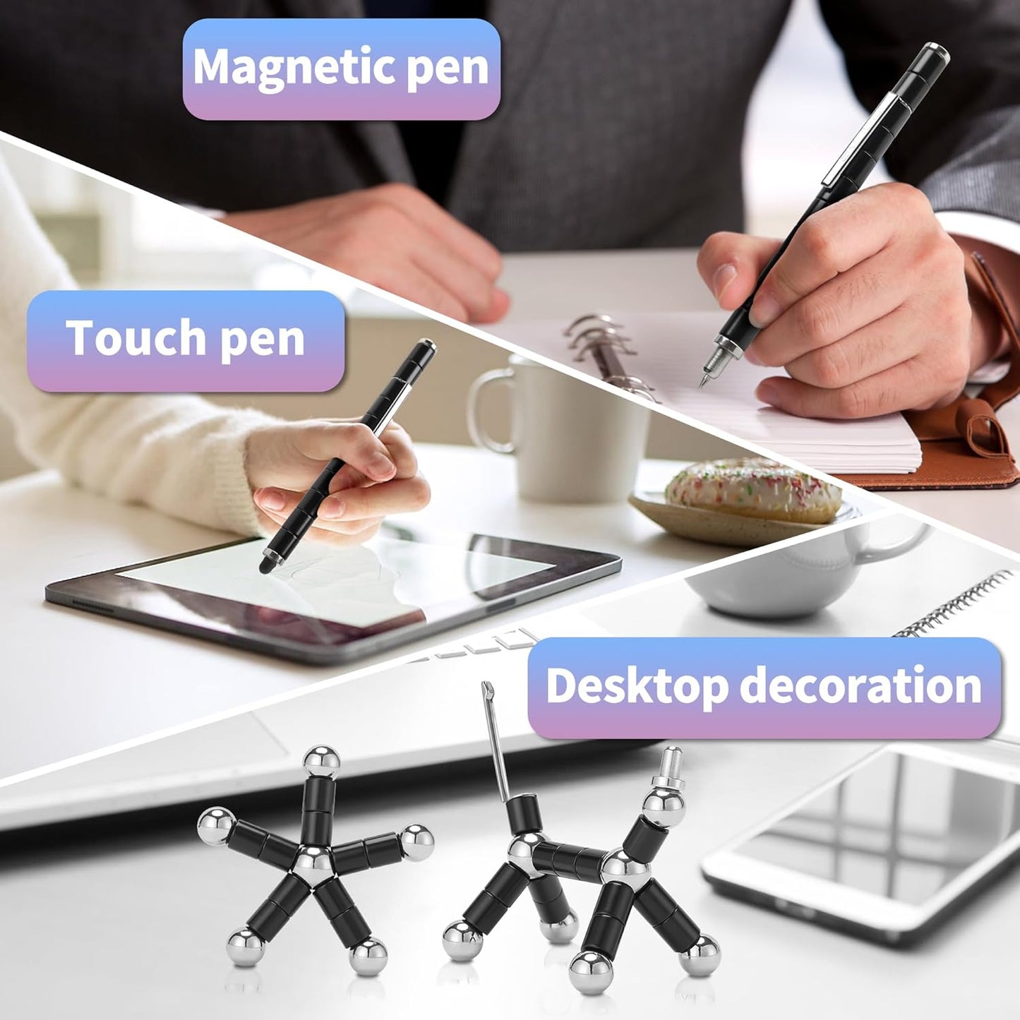 Fidget Pen,Magnetic Pen， Decompression Magnetic Fidget Toy Pen, Magnet Pen Fidget Toy Relieve Pressure Novel Toy Gifts for Kids or Friends! (Black)