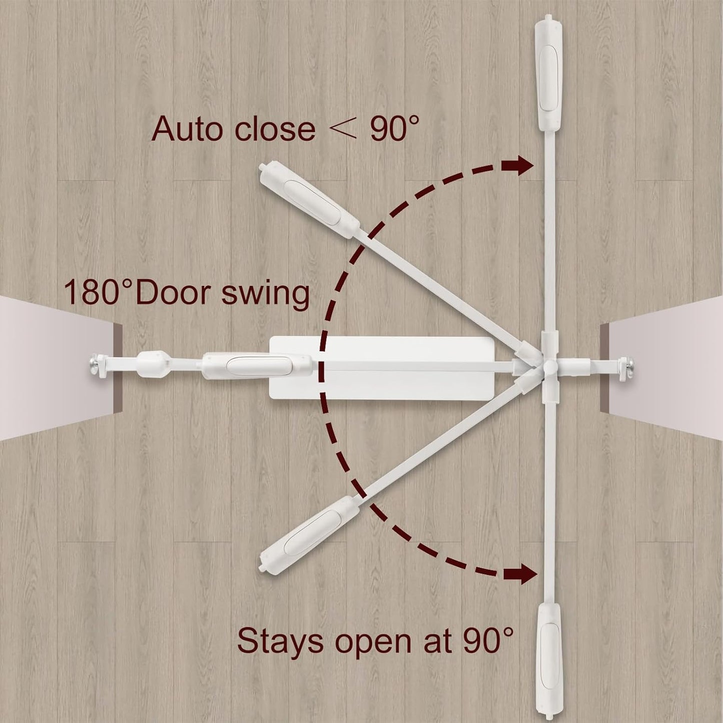 Extra Wide Baby Gate 52.76-57.5 Pressure Mounted,Child Dog Pet Safety Gates with Walk Through Door for Doorways Stairs No Drilling in Door,White