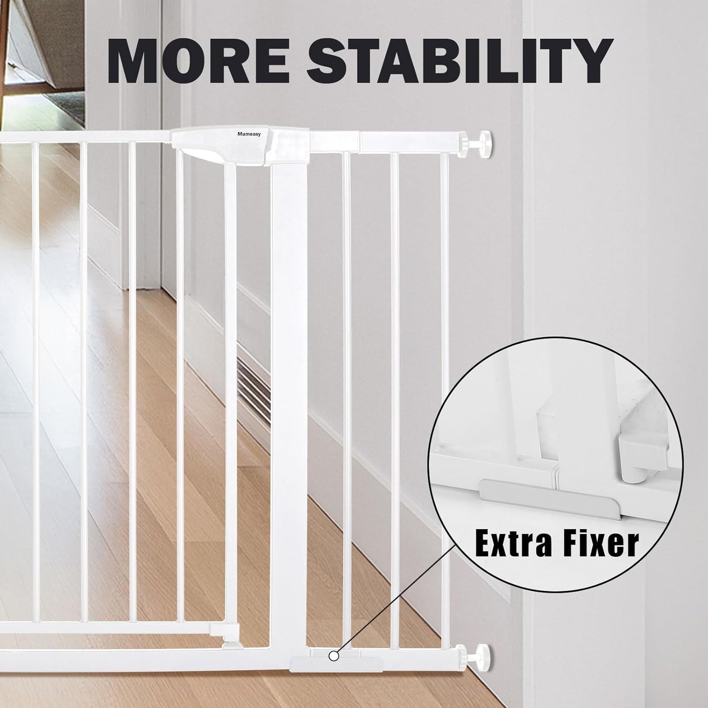 Baby Gate Extentions White - 30" Tall Extra Wide Dog Gate Extender, 2.75" Width Pet Door Accessories for Doorway & Stairs, Pressure Mounted Indoor Satefy Gates No Drilling
