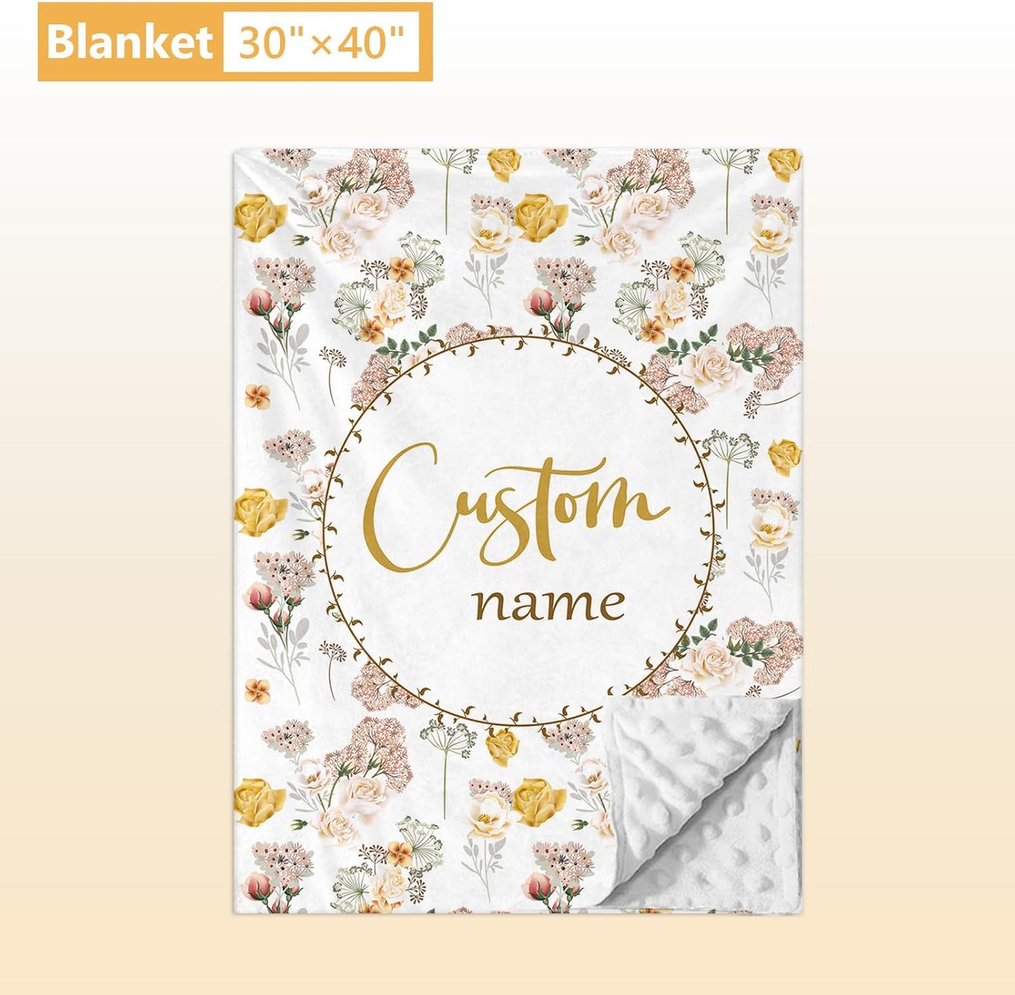 Personalized Baby Crib Bedding Set, 5 Pcs Custom Name Nursery Bedding Set, Yellow Flower Baby Bedding Set for Girl Boy, Double Layer Baby Crib Sets, Customized Gifts for Toddlers Kids Infants