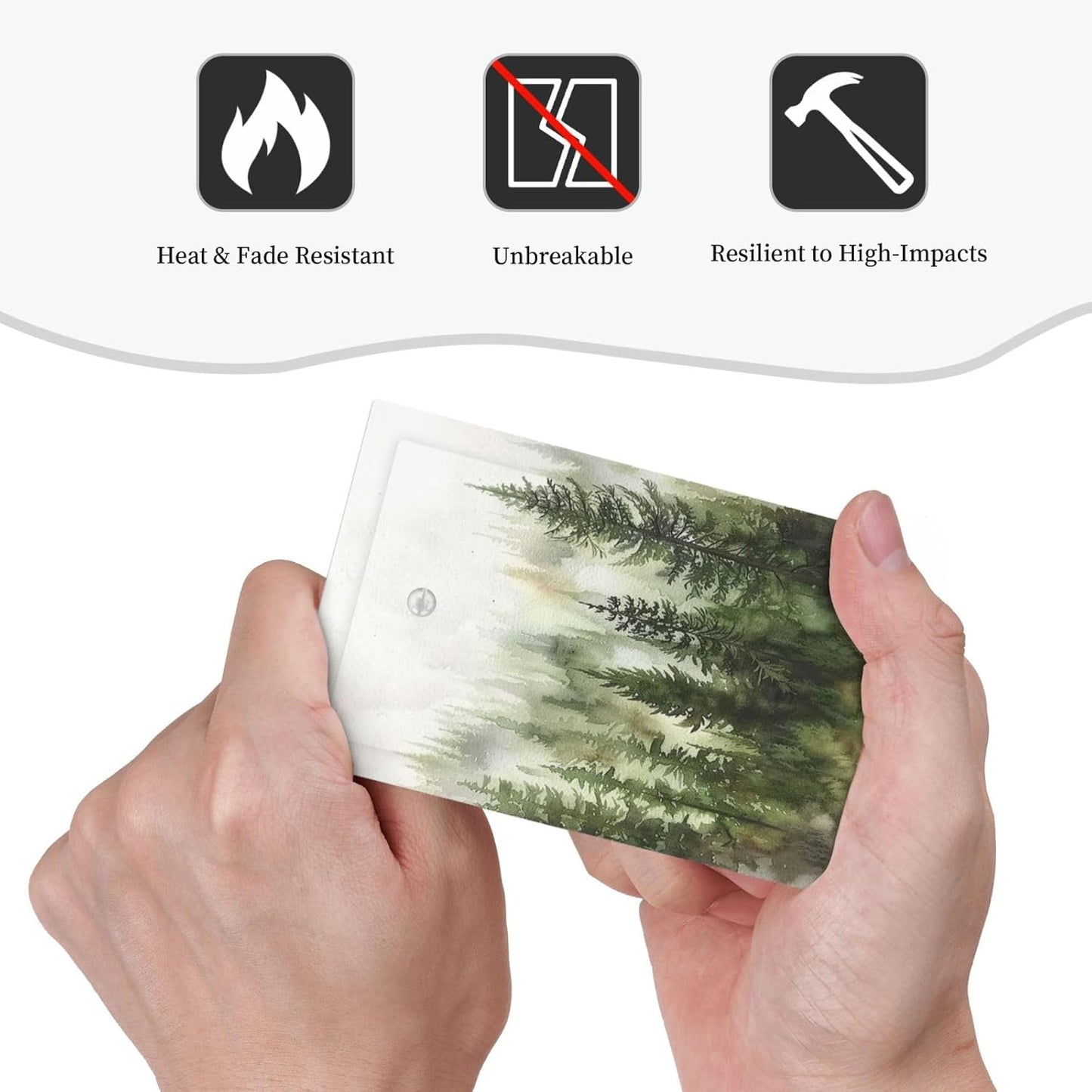 Light Switch Cover Plate Green Forest Watercolor Painting Foggy Pine 1 Gang No Device Blank Electrical Wall Plates Faceplate Decorative Switch Plate for Bedroom living Room Decor