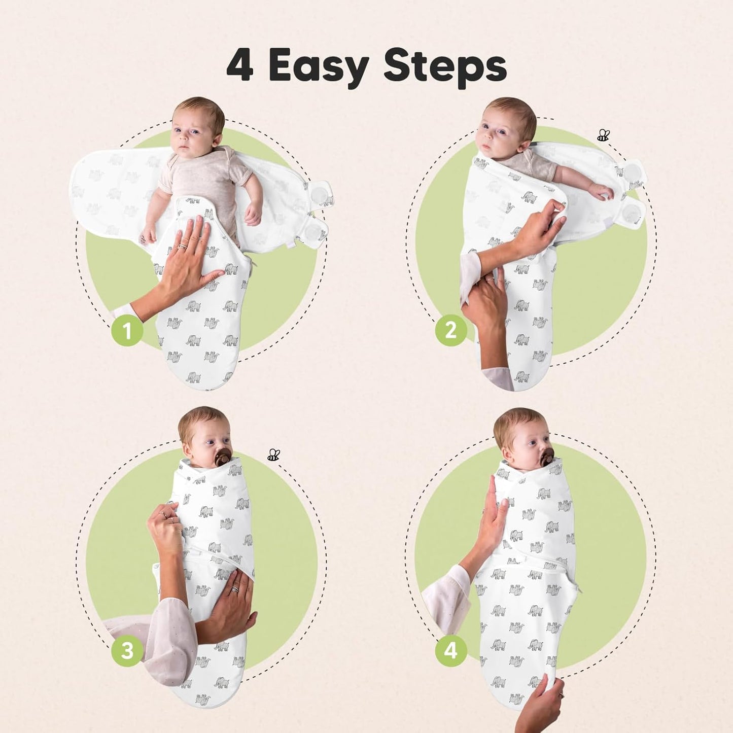 Baby Swaddle Sleep Sacks with Zipper - 3-Pack Swaddles for Newborns 0-3 Months, Infant, Baby Girls, Boys, Soft & Durable Newborn Sleep Sack, Easy Diaper Change Swaddling Blanket (The Wild 2)