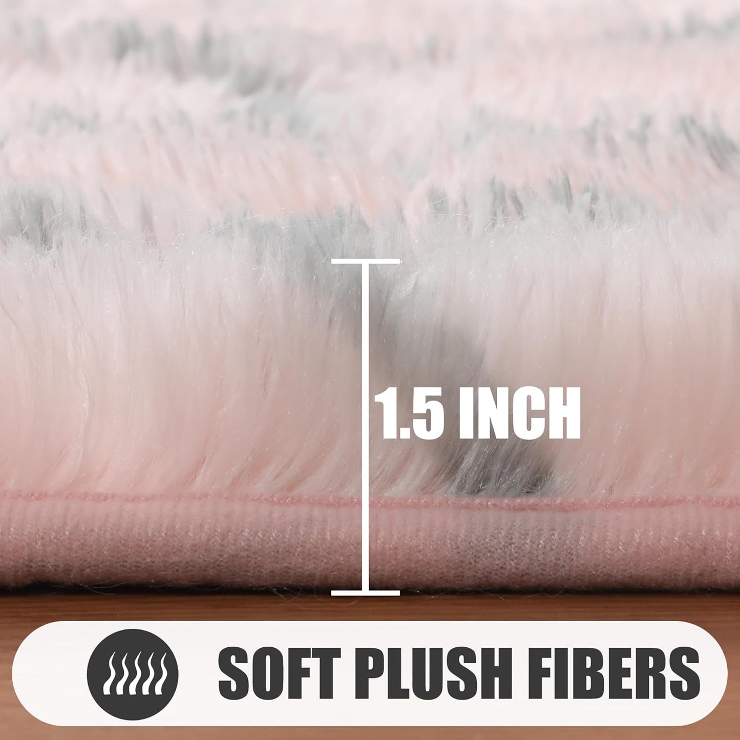 ONASAR Area Rugs for Bedroom Living Room, Washable 4x6 Fluffy Pink and Grey Throw Rug, Shaggy Geometric Soft Plush Floor Carpet for Nursery Girls Teen Playroom Dorm Home Decor Aesthetic