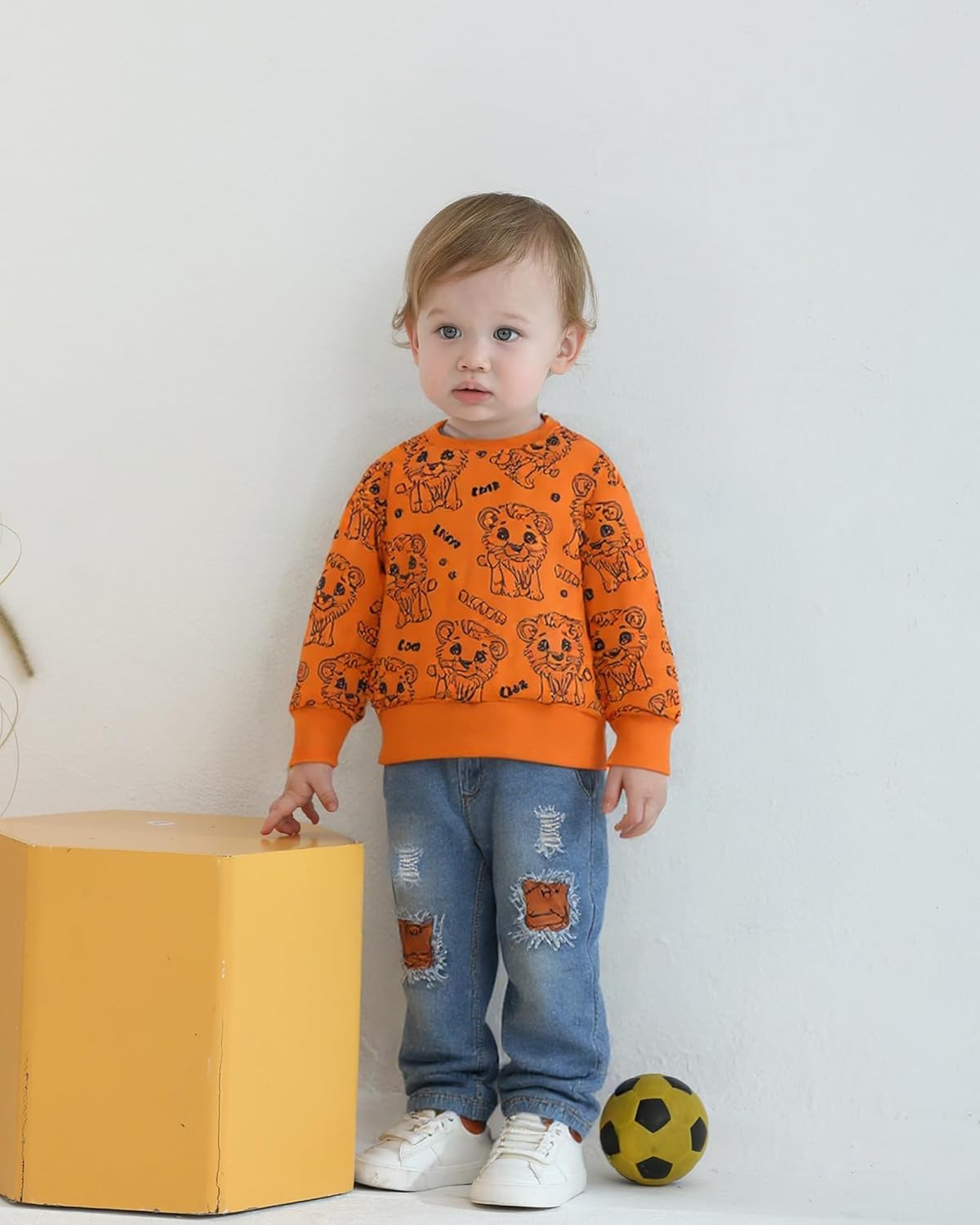 Toddler Baby Boy Outfits Fall Winter Clothes Color Block Long Sleeve Sweatshirt Tops + Jogger Pants Set 2PCS