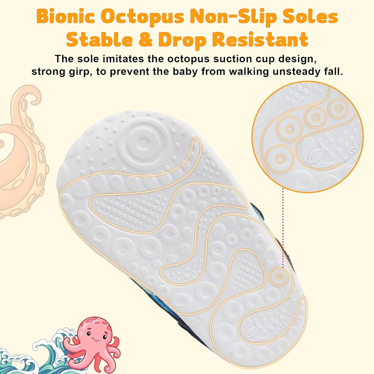 FEETCITY Wide Baby Shoes Boys Girls Baby Barefoot Shoes Breathable Infant Walking Shoe Crib Sock Shoe Toddler Sneakers Flexible