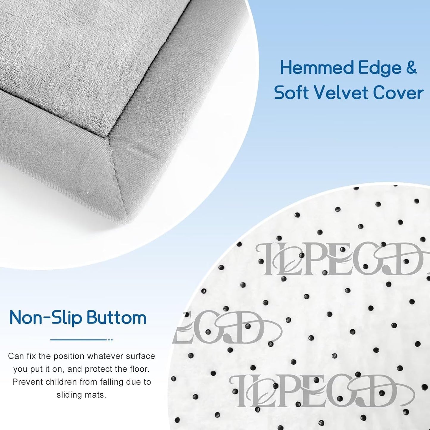 Baby Play Mat for Floor Tummy Time Nursery Rug Muscle Area Playroom Rug Tatami Mat 13'1"x6'7" Memory Foam 1.3" Thick Crawling for Babies,Toddlers, Infants, Kids(Light Gray)