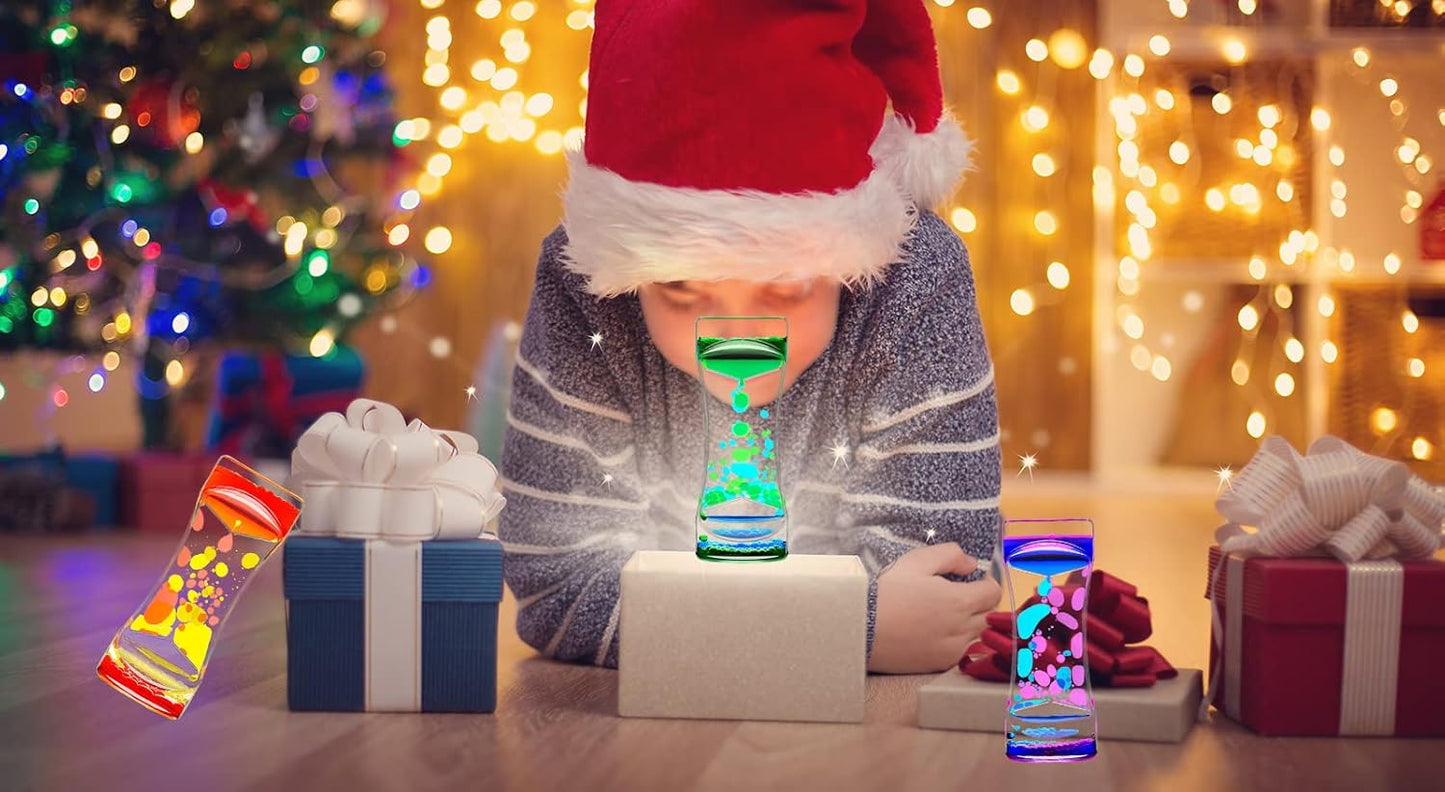 Liquid Motion Bubbler Timer Set of 2 for Sensory Toys, Drop Oil Water Timers for Fidget Toy, Autism Toys, Relaxing Activity, Home Office Desk Toys, Christmas Stocking Filler Gift