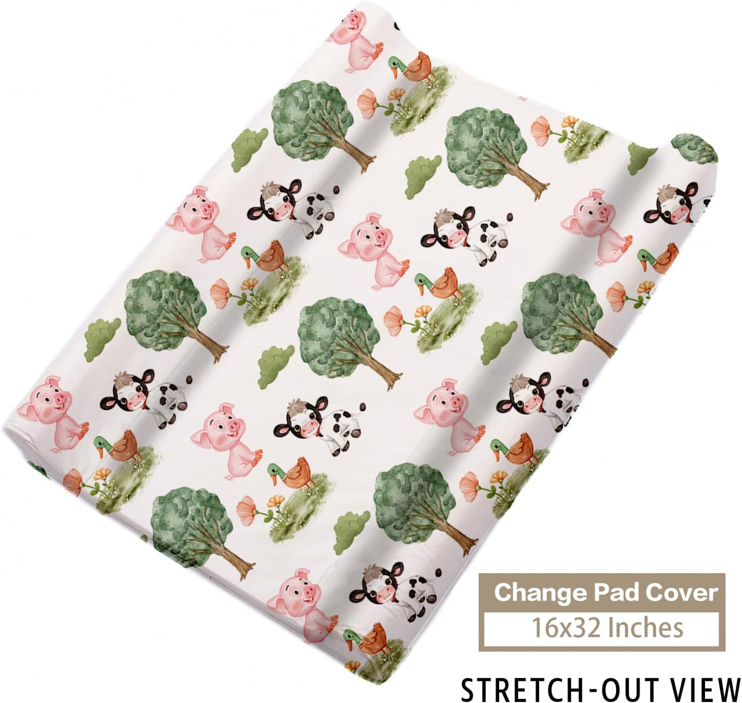 Custom Name Crib Bedding Set - Animal House Design, Personalized Baby Nursery Bedding 3-Piece Set– Soft Blanket, Fitted Sheet, Changing Pad Cover – for Newborns Girls Nursery Gifts