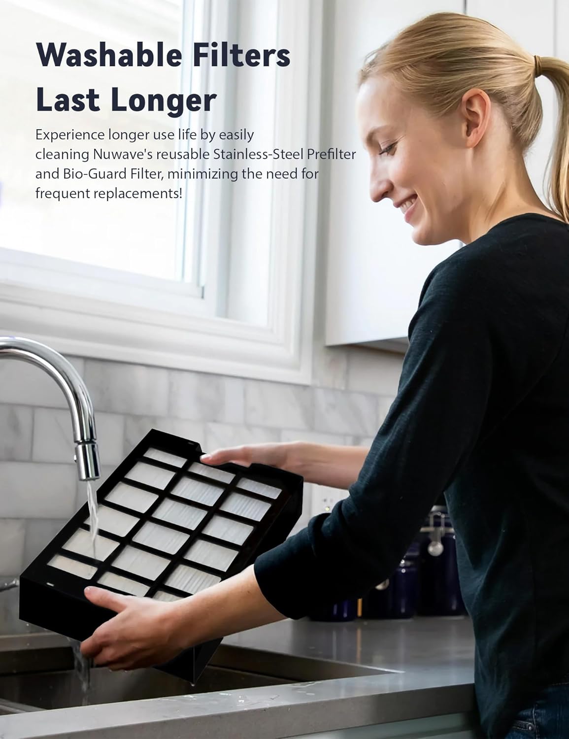 Nuwave Whole House Air Purifiers, Oxypure Smart Air Purifier with 5 Stage Tower Structure Air Filter, Air Quality & Odor Sensors, Sleep Mode for Bedroom, Remove 99.99% of Dust, Smoke, Pollen, Allergen