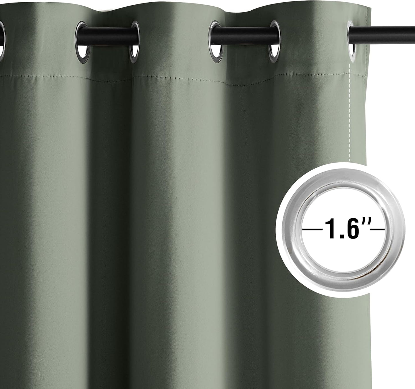 NICETOWN Dark Mallard Curtains for Living Room 84 inches Long 2 Panels, Thermal Grommet Curtains for Living Room, Noise Reducing Privacy Window Treatment Shades for Bedroom, Laundry Patio, W52