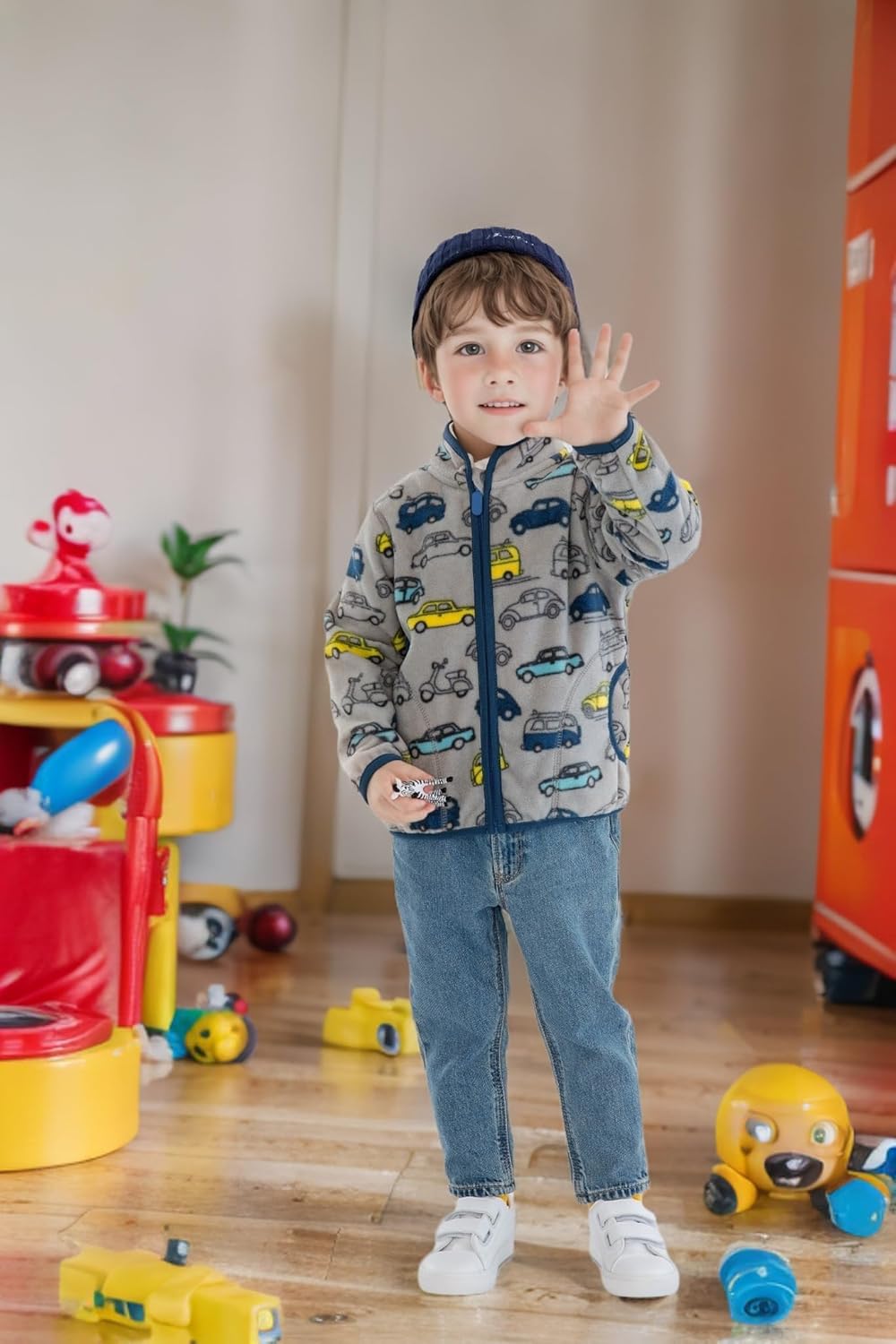 Toddler Fleece Jacket Kids Lightweight Outerwear Boys Girls Long Sleeve Fall Spring Coat 2-12 Years