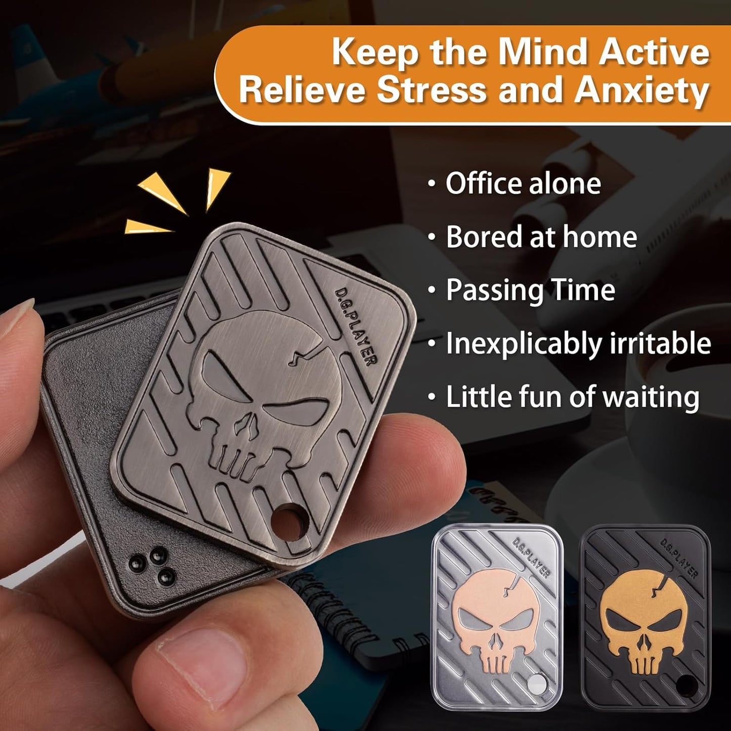 Fidget Toys Adults - Pendants Magnetic Metal EDC Toys for ADHD, Relieve Stress, Tension, Anxiety - Improve Focus - Find Inspiration, Backpack, Purse Hanging Decoration(Grey)