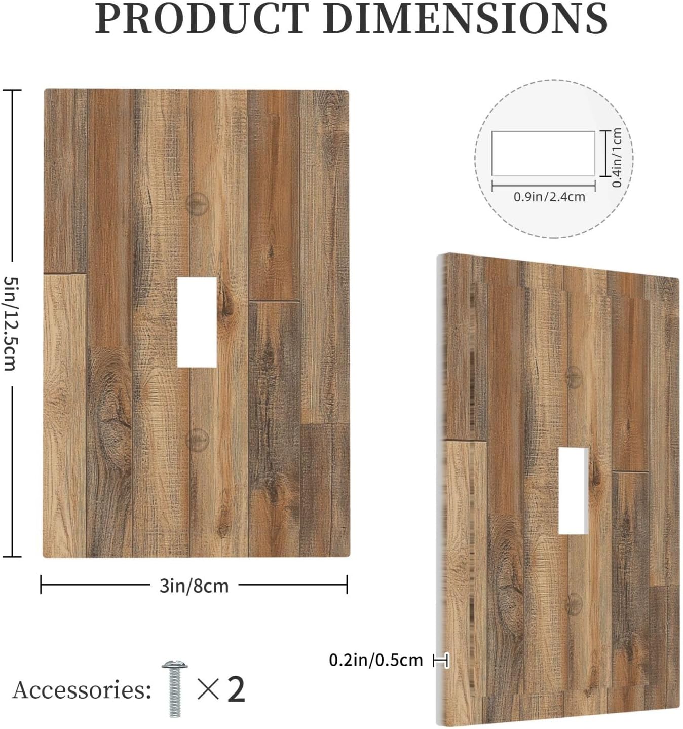 Decorative Light Switch Cover Retro Rustic Brown Wood Grain 1 Gang Single Toggle Device Electrical Faceplate Switchplates Decorator Outlet Wall Plate For Farmhouse Cabin Decor