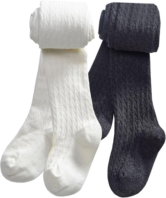 CHUNG Toddler Little Girls Cotton Tights Footed Thick Winter Cable Knit Legging Pantyhose Stocking