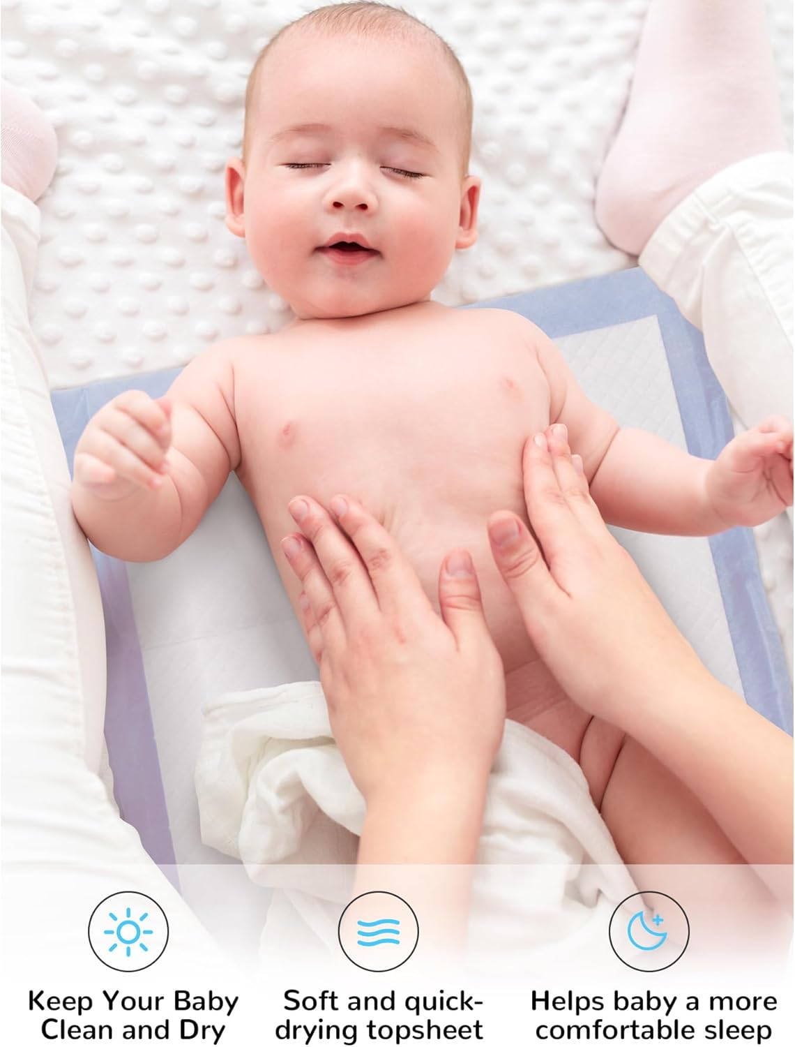 Disposable Changing Pad Pack of 50 Baby Incontinence Pad Diaper Changing Pads UnderPads Ultra Soft Super Absorbent Waterproof Mat 13 x18 in