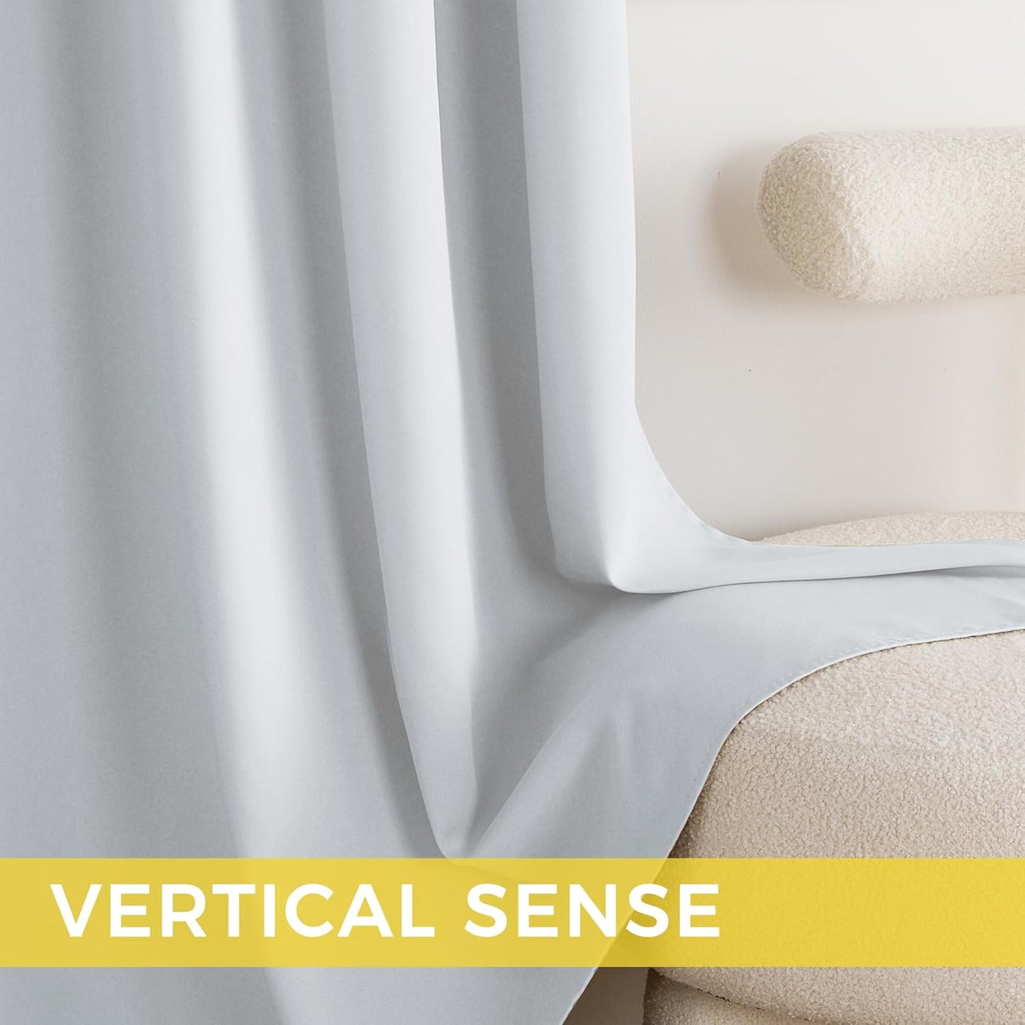 NICETOWN Greyish White Room Darkening Panels - Grommet Thermal Insulated Window Treatments for Bedroom, Yard, Nursery, Kids Room, Laundry - Breathable, 2 Panels, W52 x L63