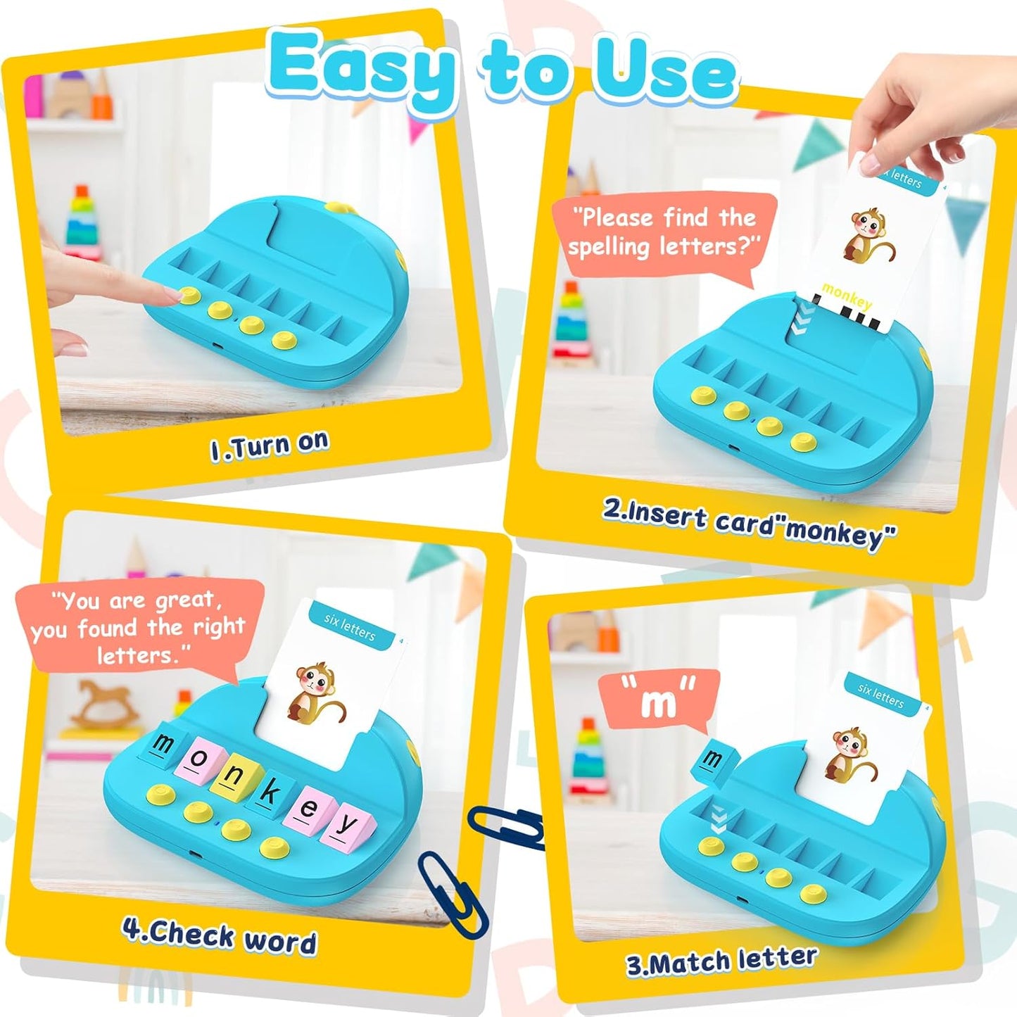 Phonics Flash Cards for Toddlers, Matching Letter Game Learning Toys for Kid, Autism Speech Therapy Materials 322 Sight Words,Boy Girl Birthday