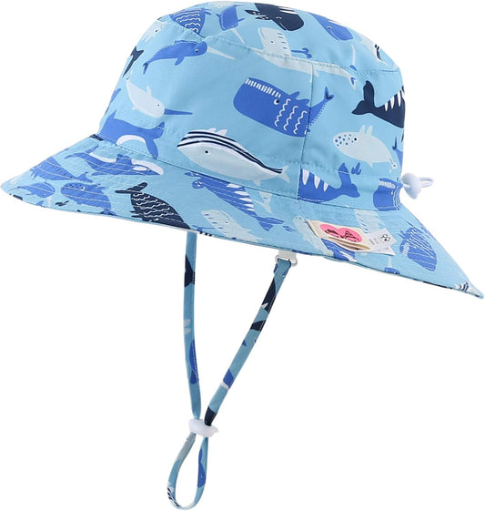 Home Prefer UPF50+ Wide Brim Sun Hat Boys Girls Sun Protection Hat Zoo Beach Swim Safari Bucket Hat for Baby Toddler Kid