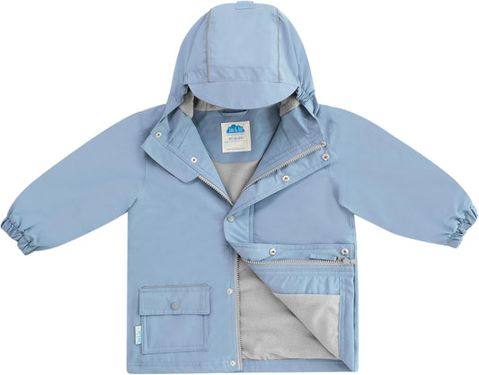 JAN & JUL Waterproof Fleece Lined Rain Jacket, Raincoat for Kids