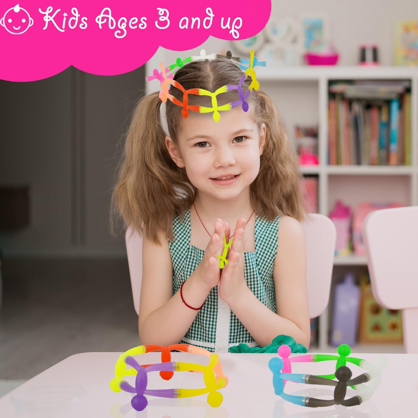 MAGMEN Enhanced Grip Magnetic Fidget Toy Figures for Kids 3-8 & Toddlers| 5 Piece Opaque Color Multipurpose MagnetSet for Travel, Road Trip, Office & Stocking Stuffer Gifts.