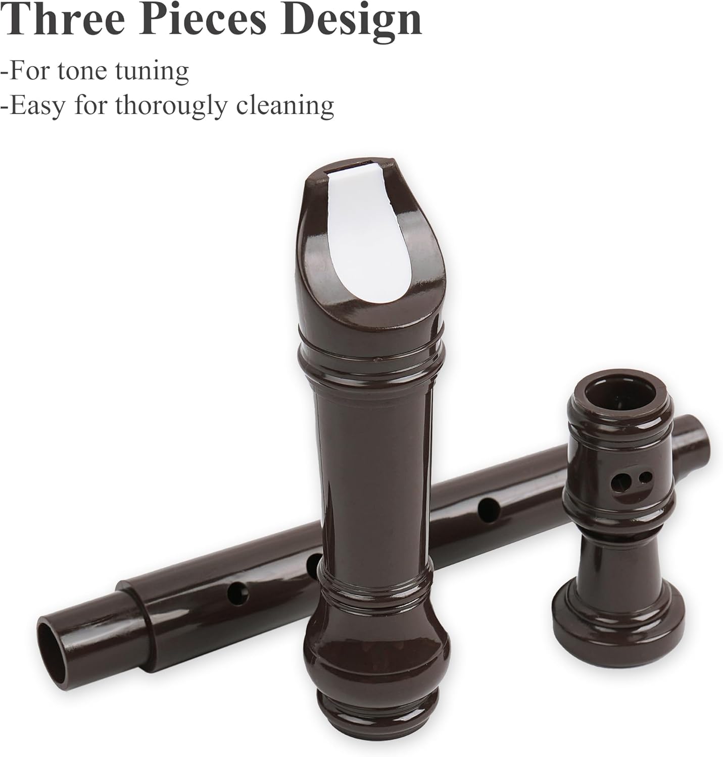 Recorder Instrument for Beginner Kids Adults,8-Hole Soprano Descant Recorder Music Flute with with Cleaning Rod & Leather Case For School Student Home Entertainment(2-Carved Light Brown)