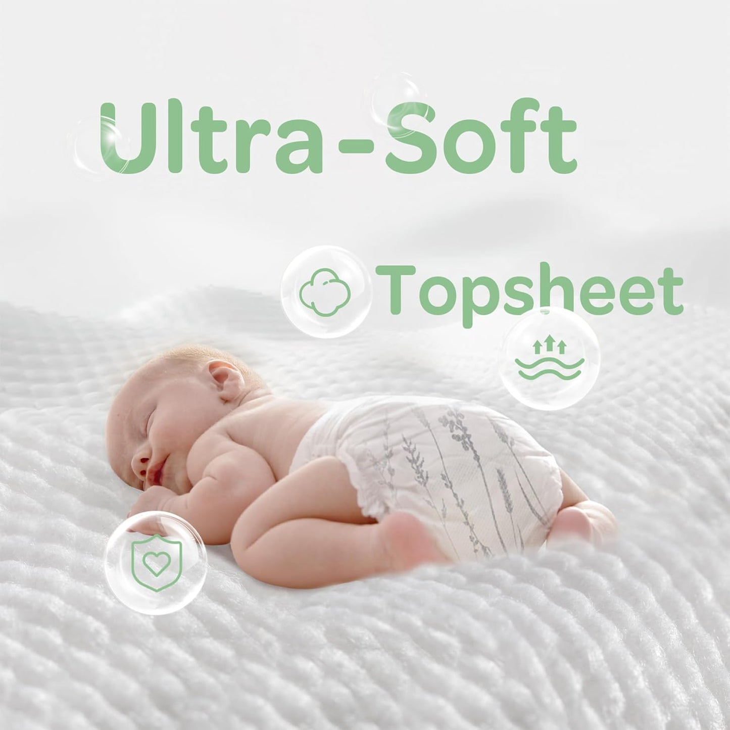 Parasol Clear+Dry Disposable Diapers, RashShield Protection and Leak-Control Fit, Hypoallergenic Diapers, Size 2 (10-18 lbs), 288 Count