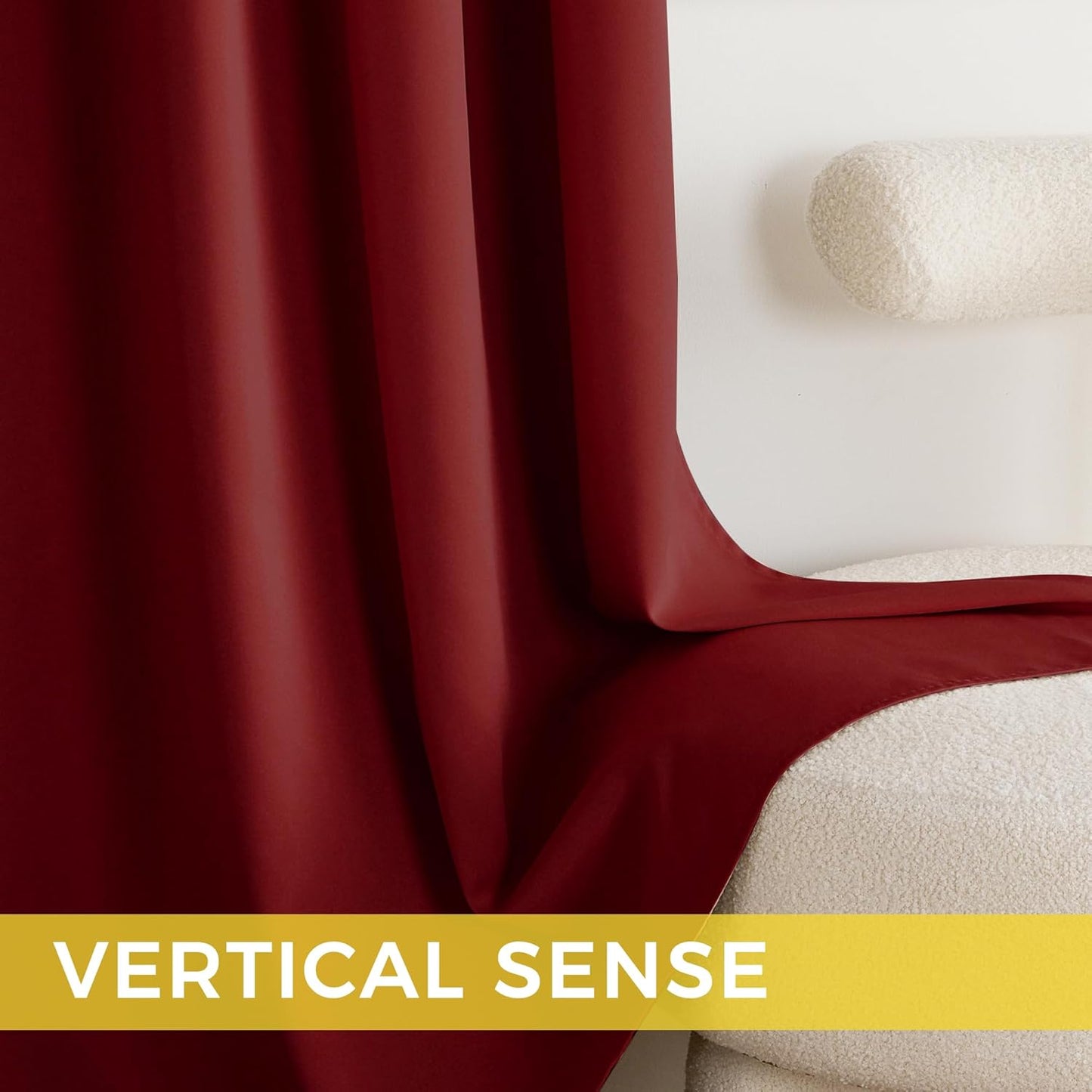 NICETOWN Burgundy Red Curtains for Living Room 84 inches Long 2 Panels, Thermal Grommet Curtains for Living Room, Noise Reducing Privacy Window Treatment Shades for Nursery, Laundry Patio, W52