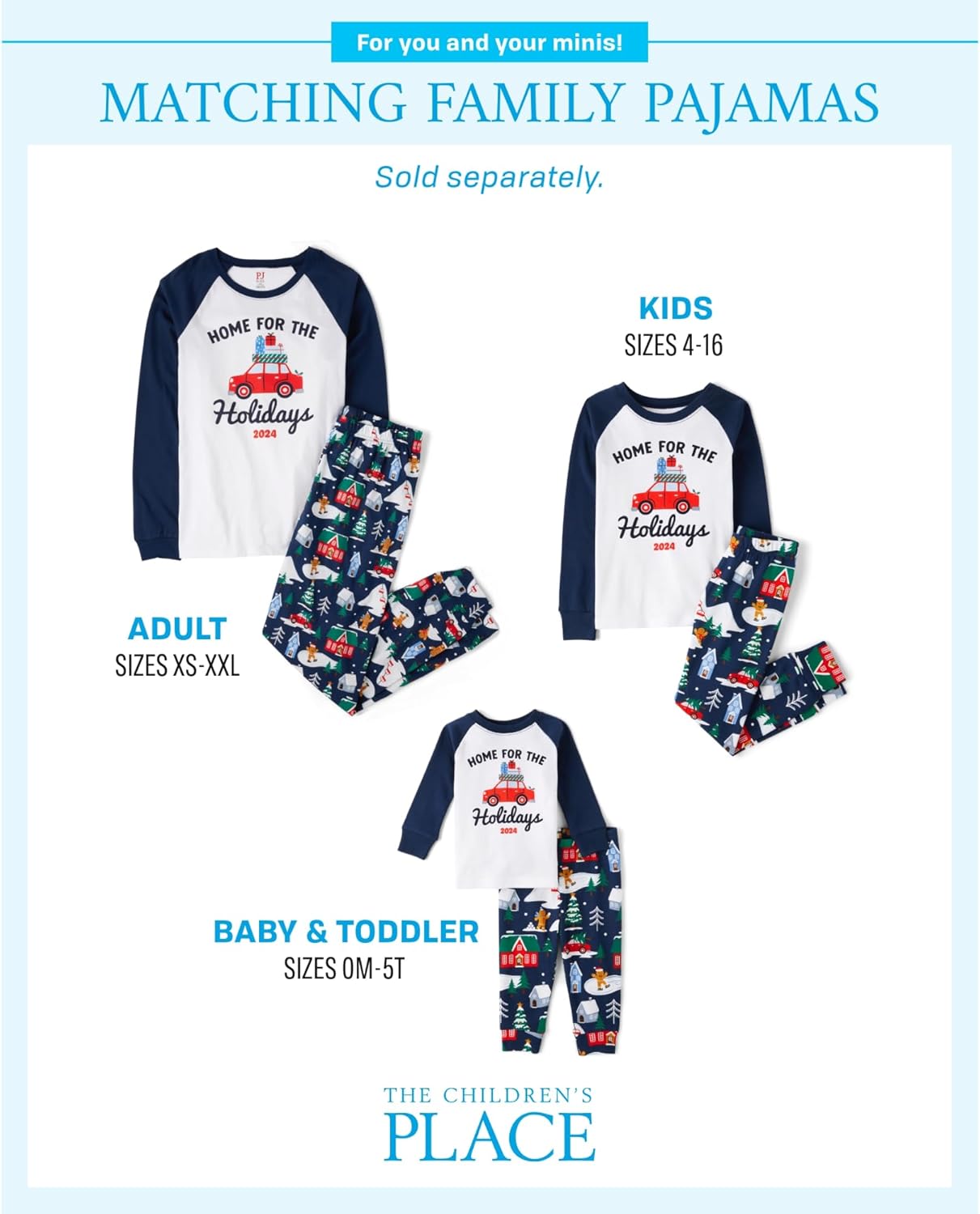 The Children’s Place Family Matching, Christmas and Holiday Pajama Sets, Cotton