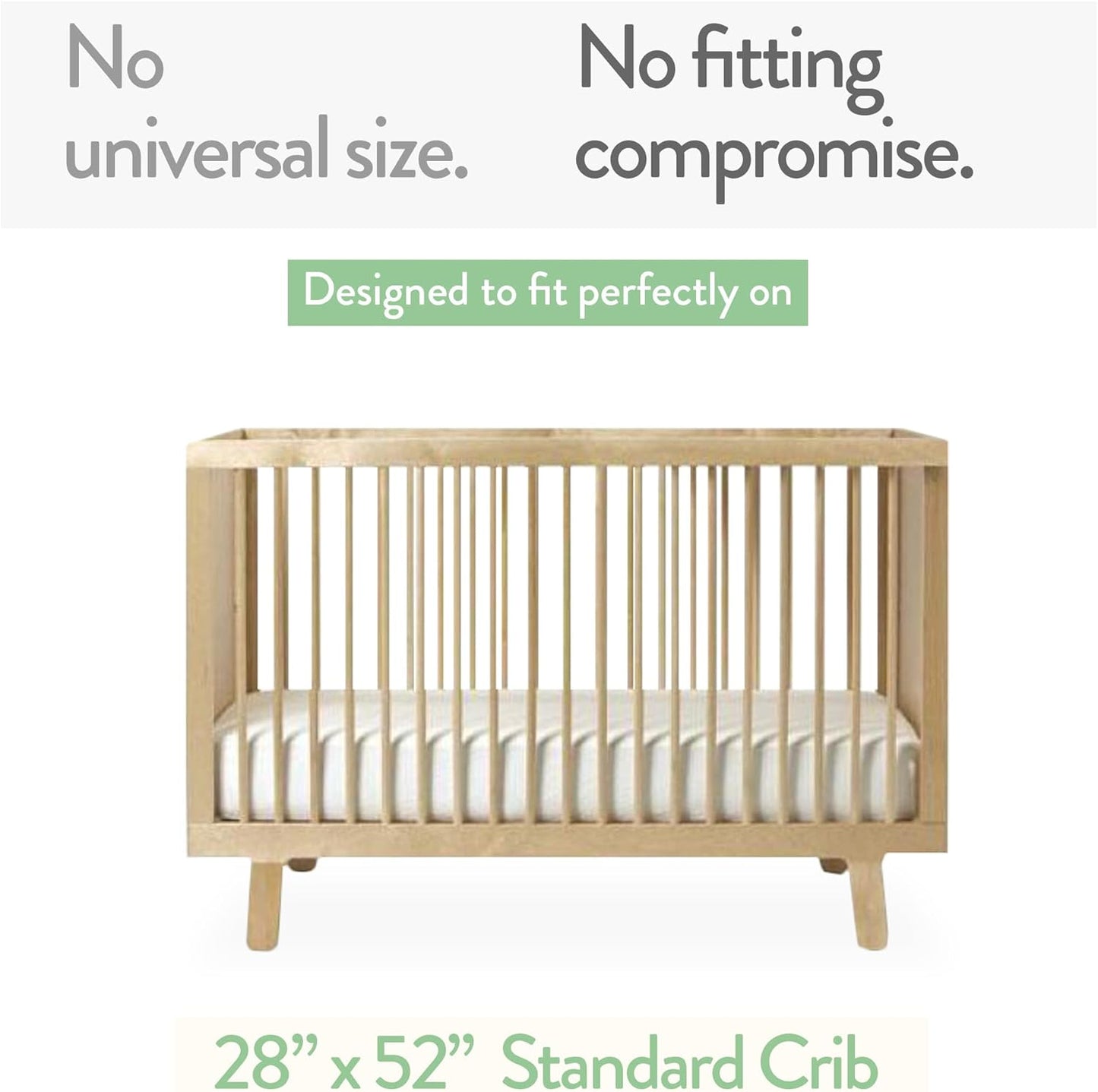 Joey + Joan Fitted Crib Sheets 28 x 52 – Compatible with Standard Crib Mattress and Toddler Bed – 100% Jersey Cotton – Light + Dark Sage Green – 2 Pack