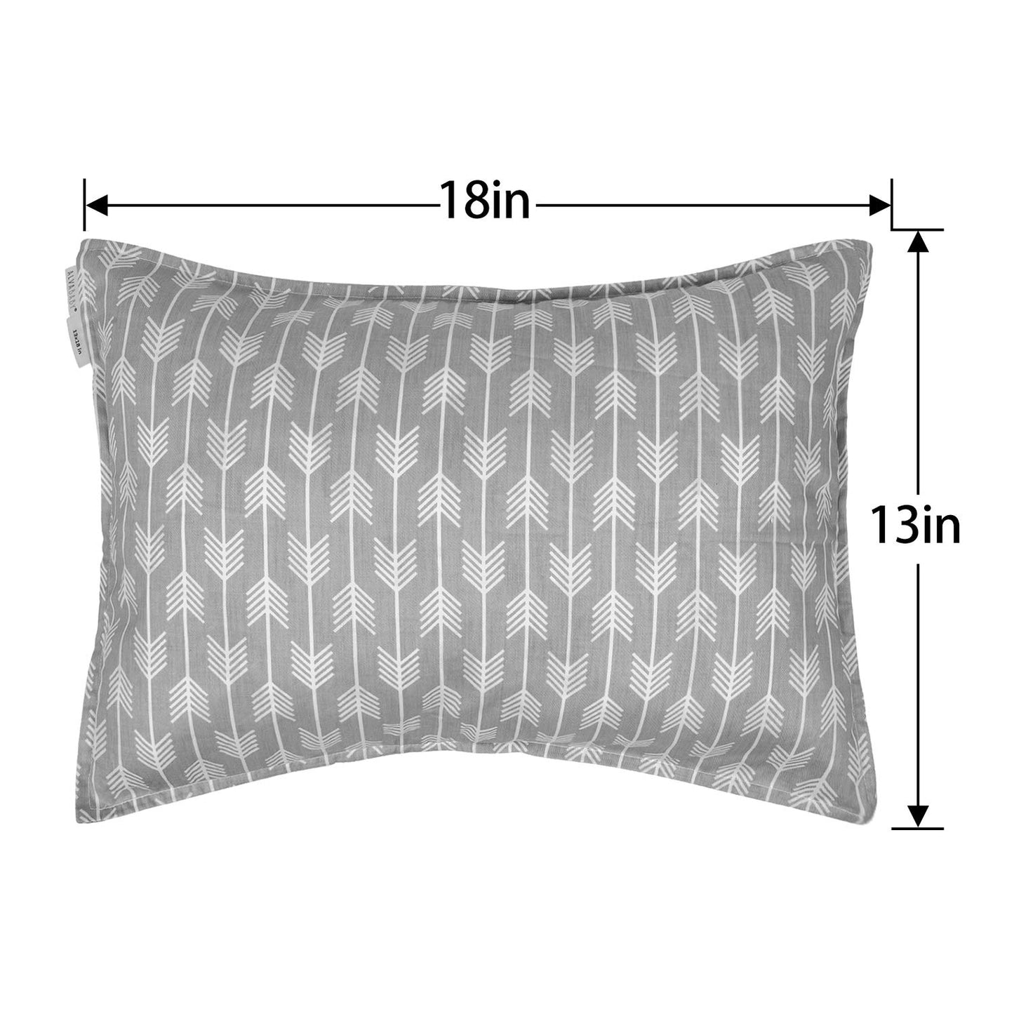 ALVABABY Toddler Pillowcases 2 Pack Organic Cotton Kids Pillow Cover Fit 13"x 18" or 12"x16" Envelope for Girl Boy Sleepy Travel