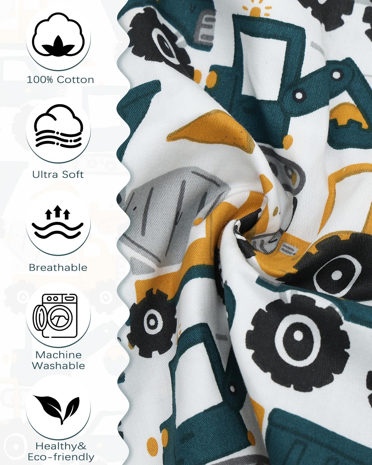 ALVABABY Toddler Pillowcases 2 Pack Organic Cotton Kids Pillow Cover Fit 13"x 18" or 12"x16" Envelope for Girl Boy Sleepy Travel