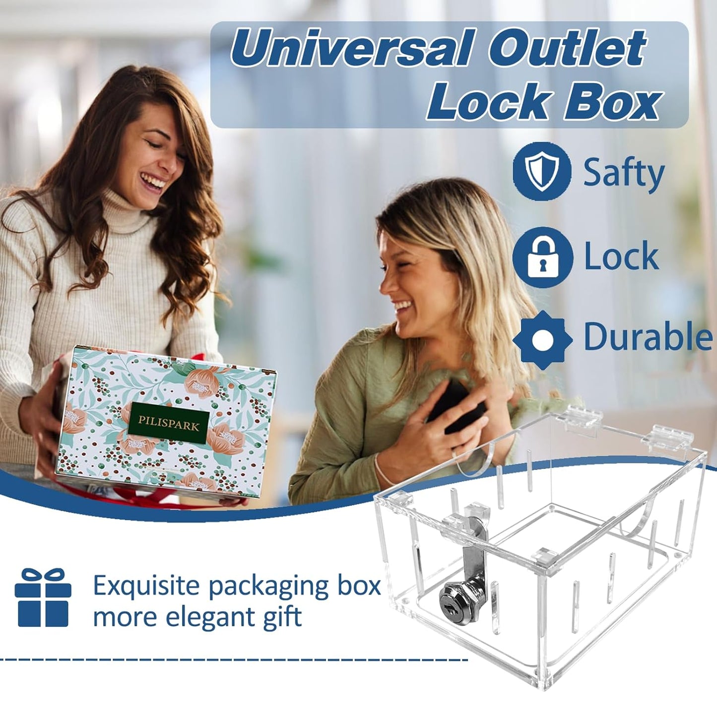 Smart Home Switch Cover Outlet Covers,Plug Covers for Electrical Outlets,Socket Covers for Outlets Fit 4.95" H X 3.35" W X 2.56" D or Smaller,Provide Extra Space Inside for Plugs,Adapters