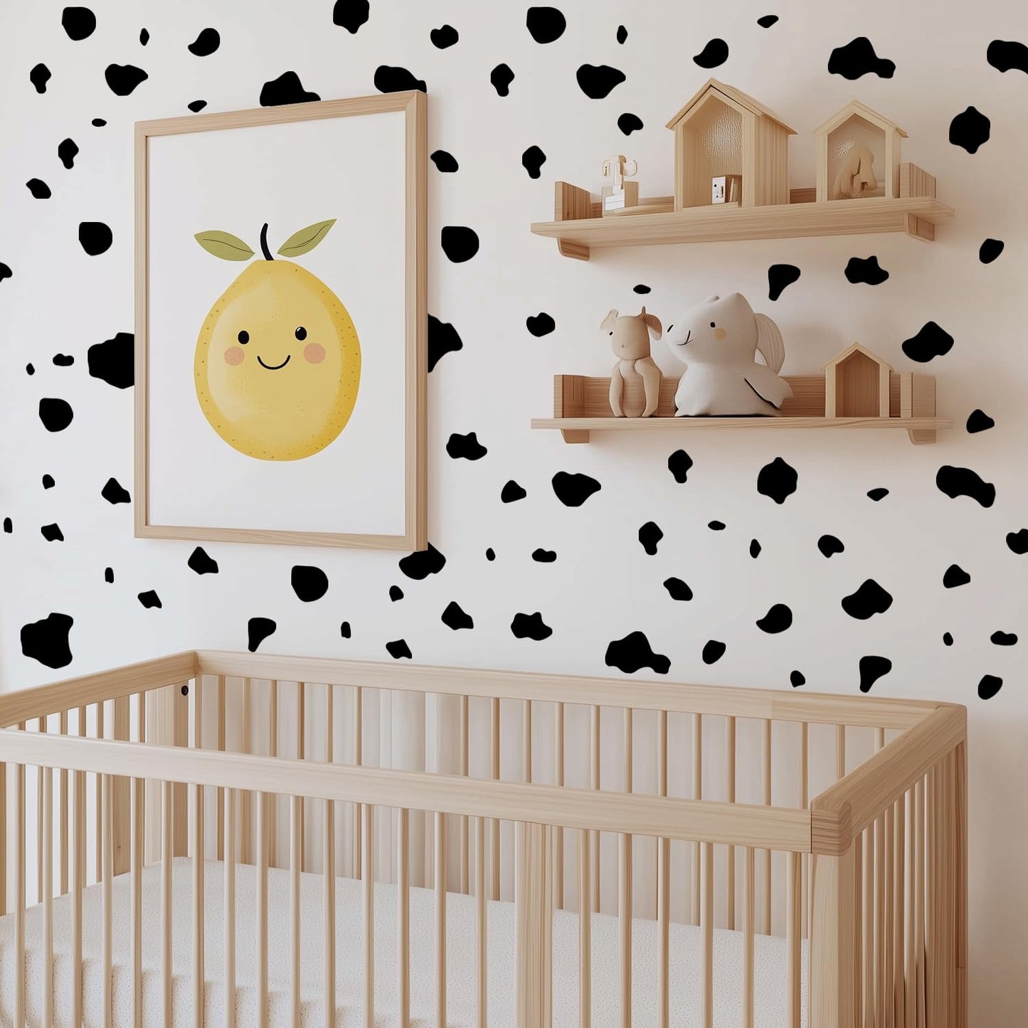 YouRfocus Farmhouse Cow Print Wall Decals | 6 Sheets of Black Vinyl Peel and Stick Wall Stickers for Bedroom, Living Room, Bathroom | Wall Decor for Home, Cars, Cups