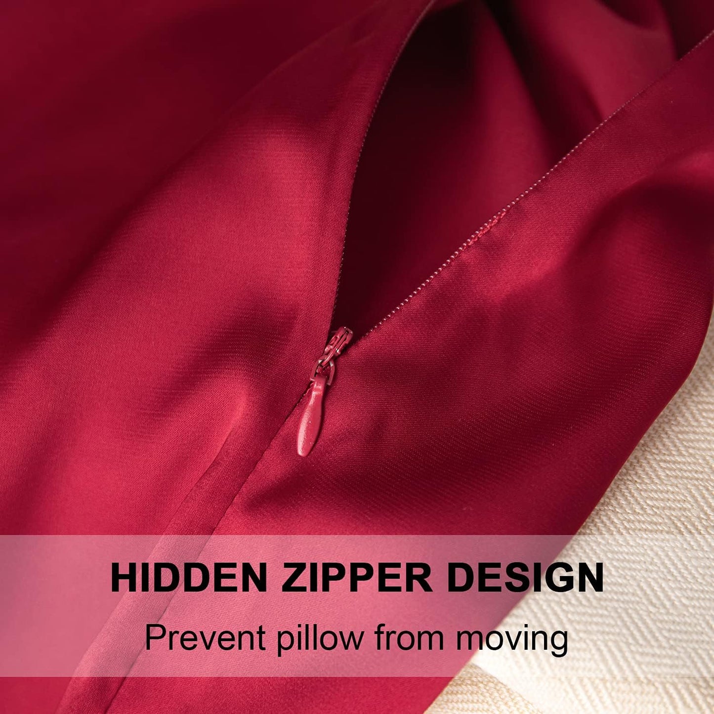 Mulberry Silk Pillowcase for Hair and Skin,Queen Size Cooling Silk Pillow Case with Hidden Zipper,Allergen Proof Dual Sides Soft Breathable Smooth Silk Pillow Cover for Women(Queen,Dark Red)