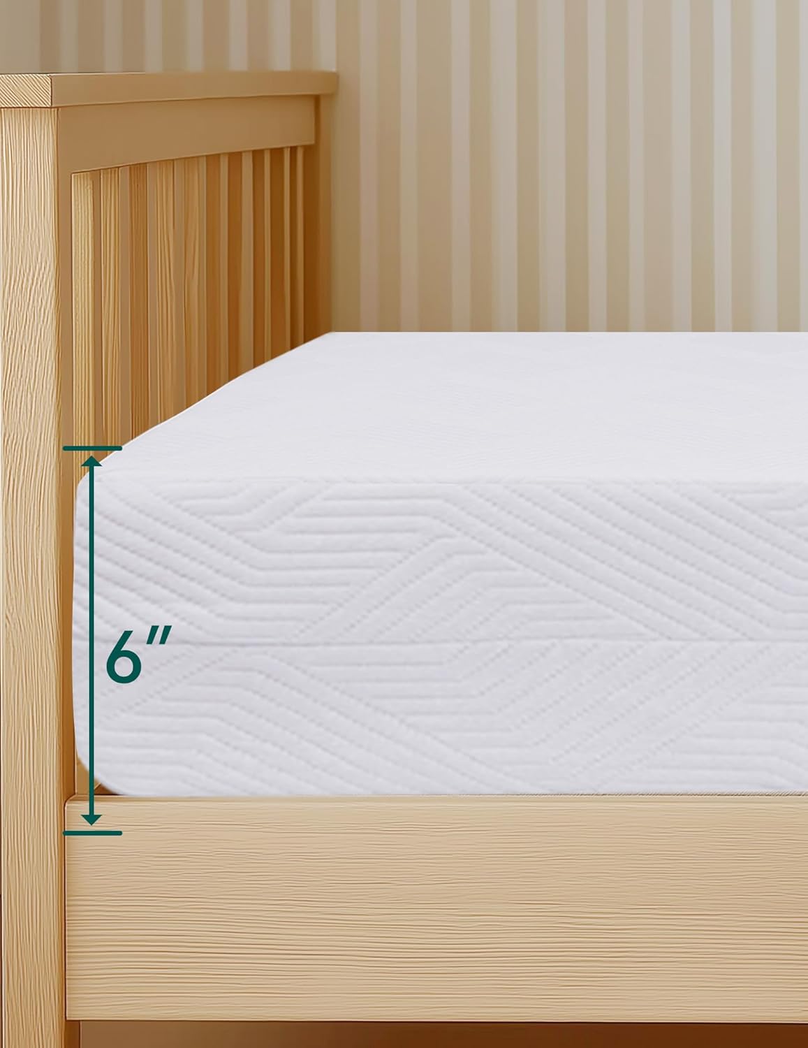 BABELIO Ergonomic Zoning Crib Mattress Dual-Sided Memory Foam Waterproof 6" Thick Toddler Mattress with Zipper Cover, Fits Standard Crib