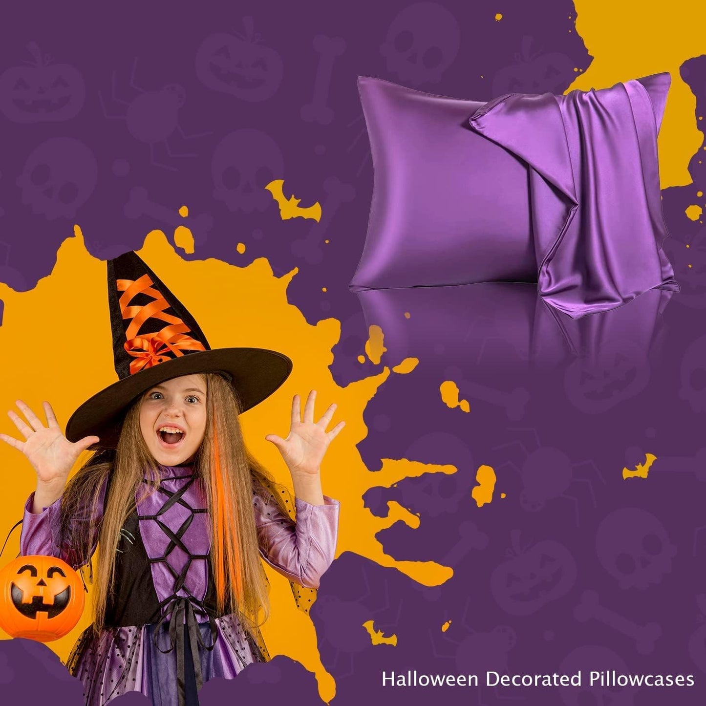 Mulberry Silk Pillowcase for Hair and Skin,Queen Size Cooling Silk Pillow Case with Hidden Zipper,Allergen Proof Dual Sides Soft Breathable Smooth Silk Pillow Cover for Women(Queen,Purple)