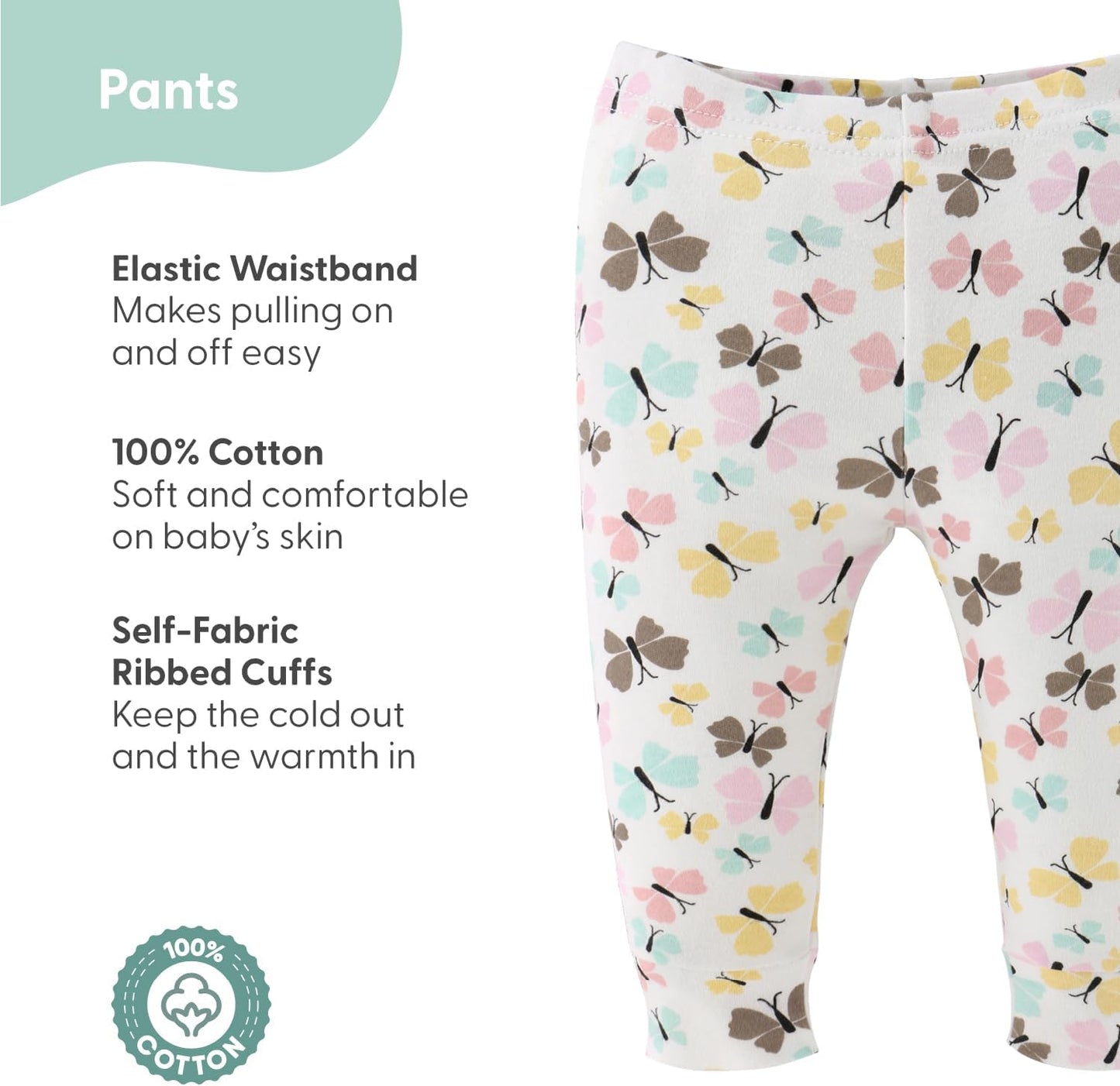 The Peanutshell Baby Girl Pants, Baby Girls' Clothing, Cotton Baby Clothes for Girls, Newborn to 24 Month Pants, Bottoms