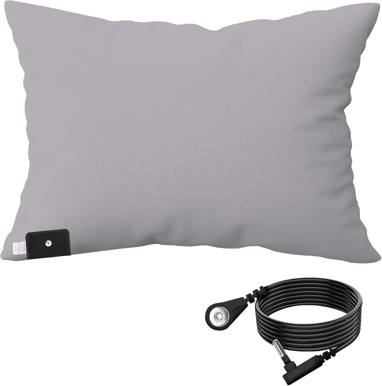 Hooga Grounding Pillow Case, Queen Size Earth Connected Pillowcase, Bedding. Improve Sleep, Energy, Inflammation, Snoring. 94% Organic Cotton, 6% Silver Fiber, 20’’x30’’ Size. Gray