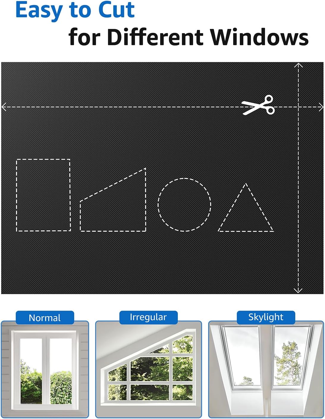 Sumobaby Blackout Curtains for Bedroom Portable 13"x36",No Drill Blackout Shades with Upgraded Hook&Loop Tapes,100% Black Out Window Cover,Thermal Insulated Blinds for Bedroom,Nursery(1 Panel,Black)