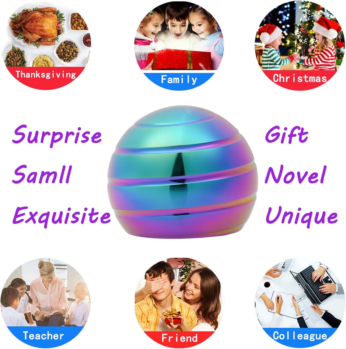 Desk-Kinetic-Toys Cool-Gadgets for Fidget: Cool-Stuff Thing Game Toy for Adult Teen Children Kid, Stress Relief Optical-Illusion Gifts for Office School Home Man Women Christmas Spinning 180 Seconds