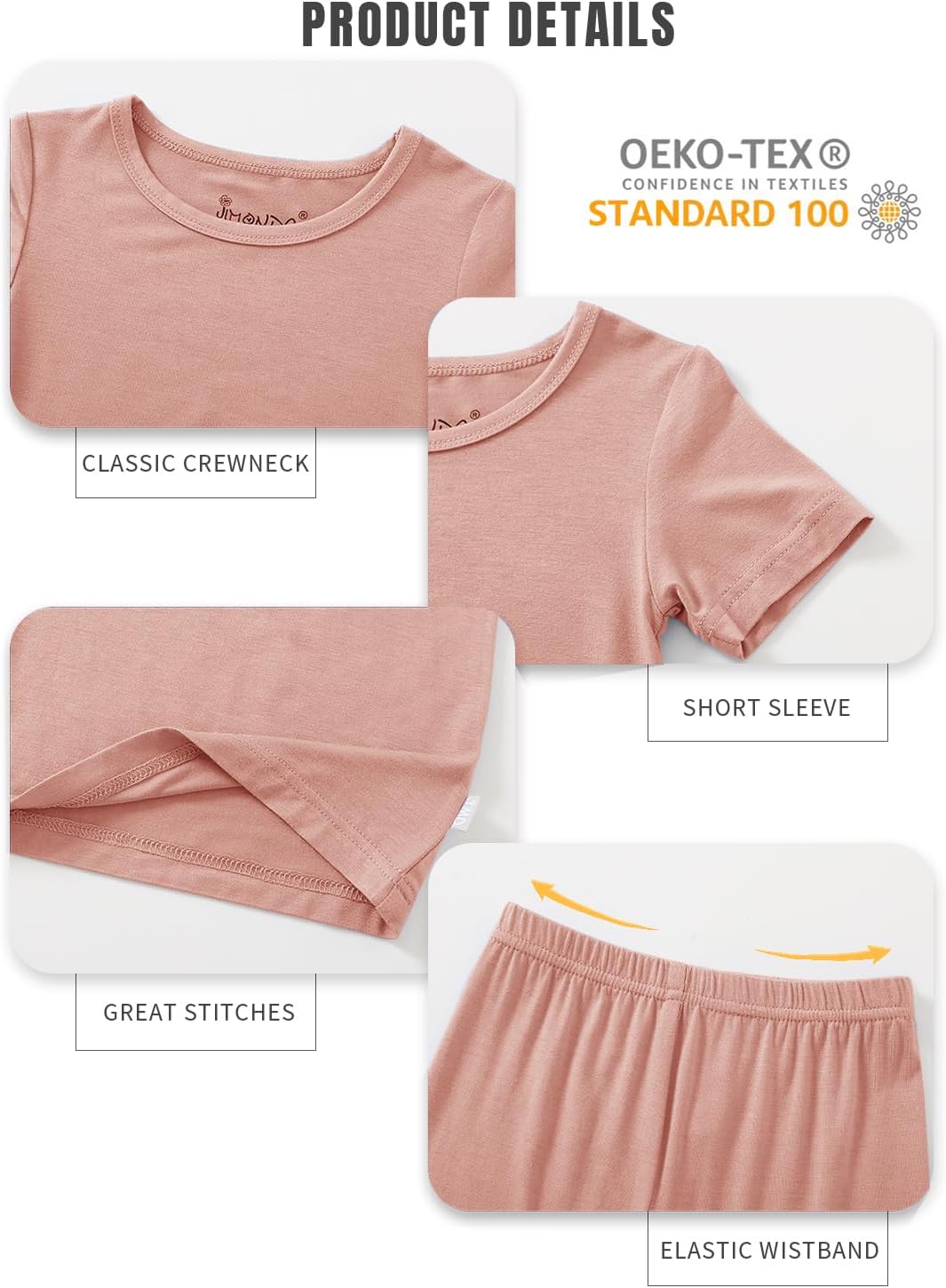 Jimonda Baby Boys Girls Pajama Sets Toddler Sleepwear Cool Jammies 2pcs Viscose from Bamboo PJs 18M-8Y