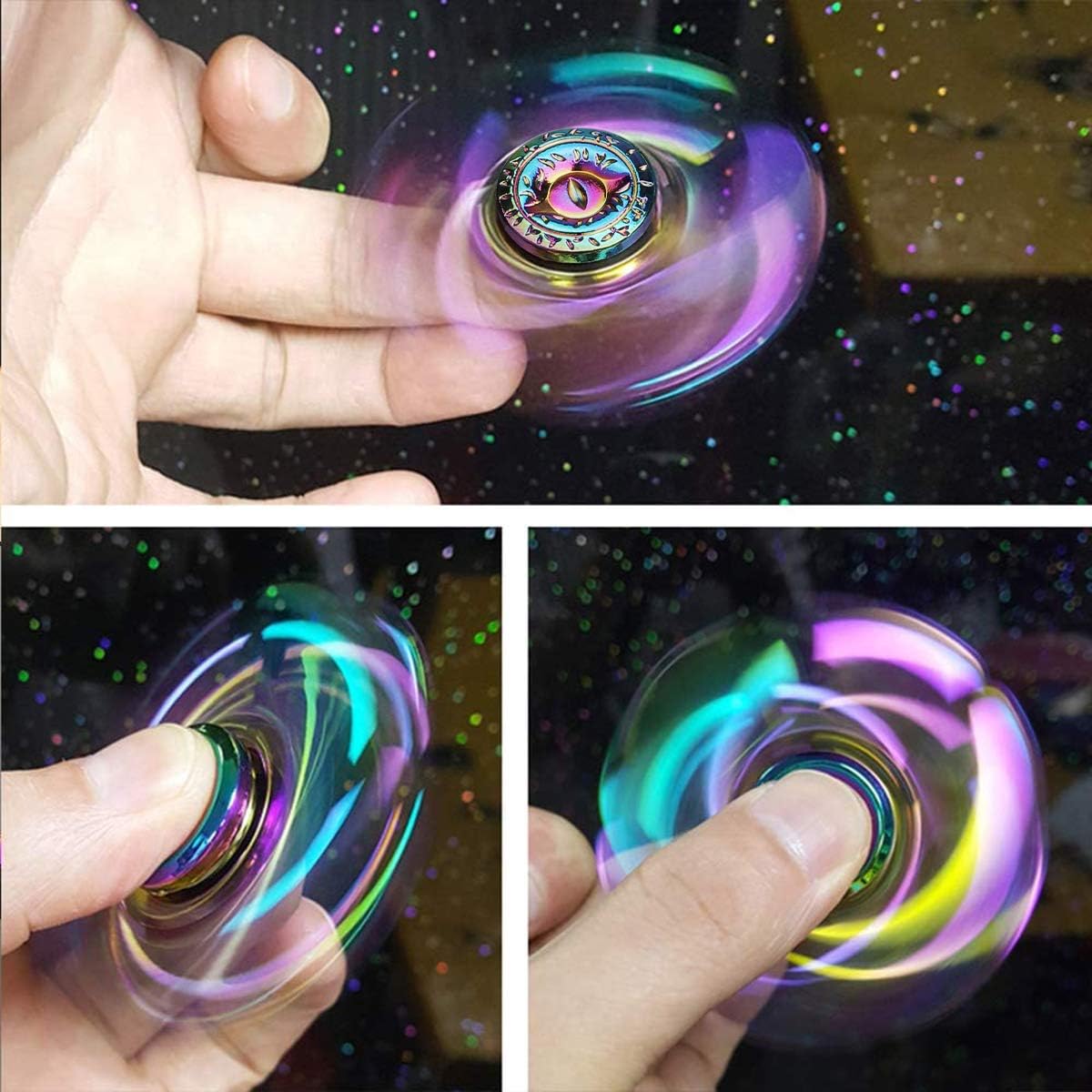 Phoenix Cool Fidget Hand Spinners Dragon Wing Finger Spinner Metal Focus Stainless Steel Fingertip Gyro Stress Relief Spiral Twister Toy Party Favors Birthday Gift for Kids Adults(Rainbow)