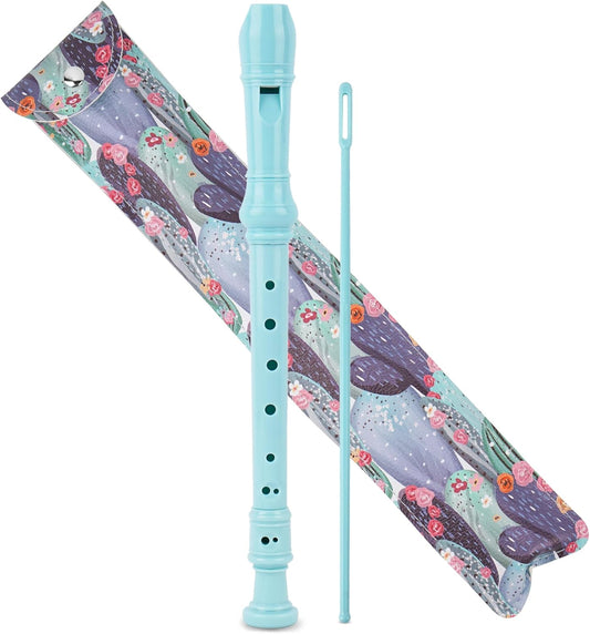 Recorder Instrument for Beginner Kids Adults,8-Hole Soprano Descant Recorder Music Flute with with Cleaning Rod & Leather Case For School Student Home Entertainment(2-Cactus)